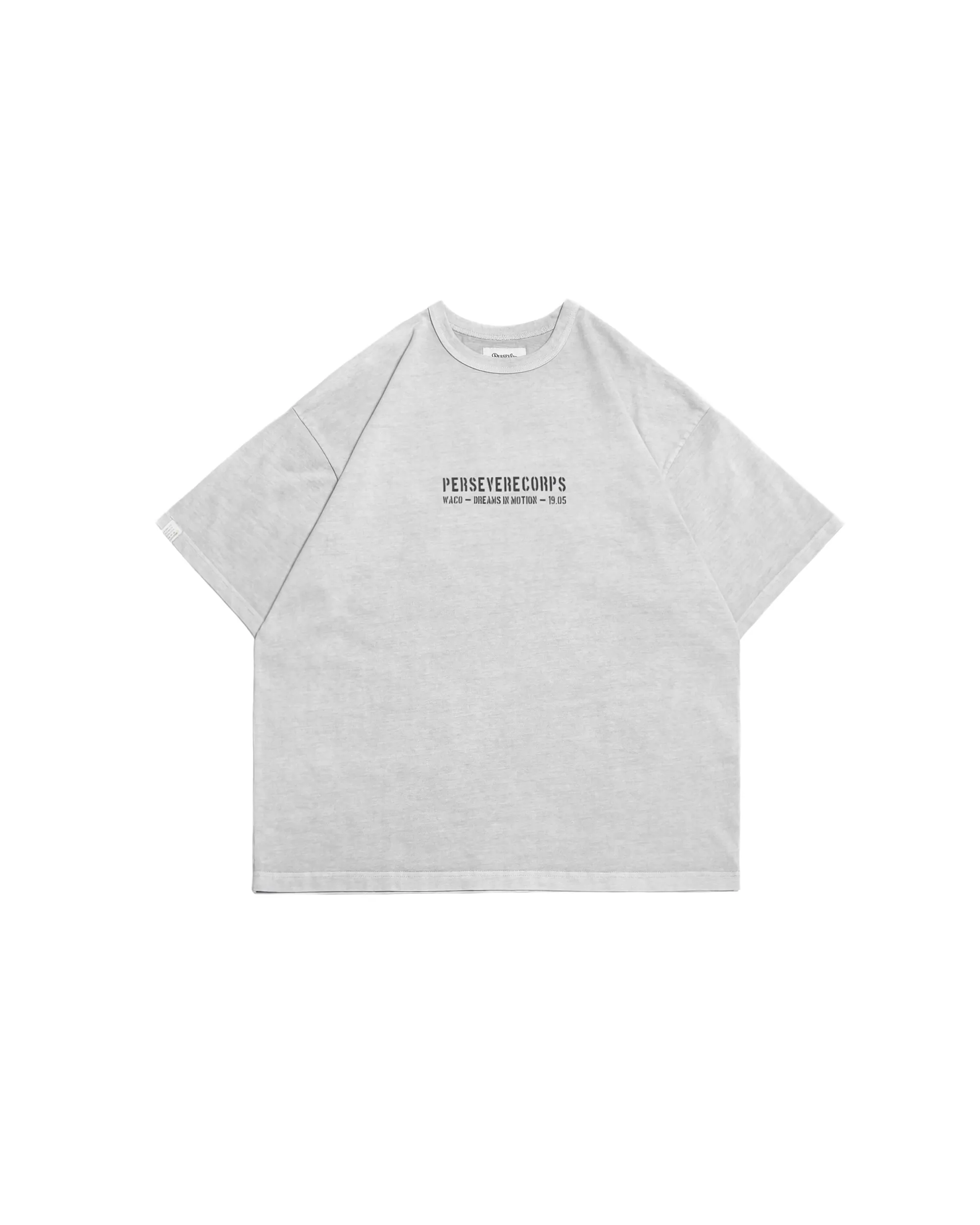 PERSEVERE PIGMENT-DYED WATCHWORD T-SHIRT - WASHED OFF-WHITE