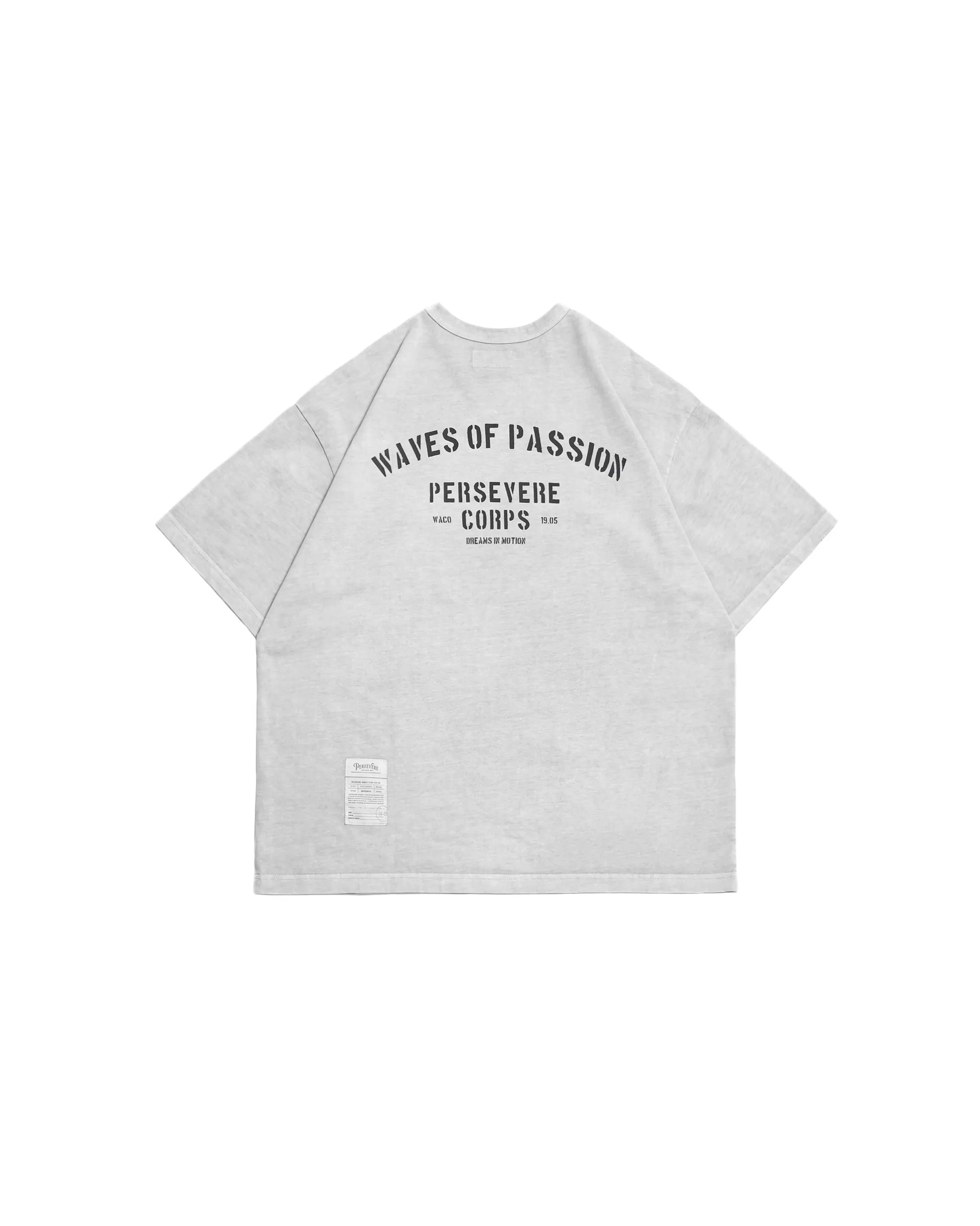 PERSEVERE PIGMENT-DYED WATCHWORD T-SHIRT - WASHED OFF-WHITE
