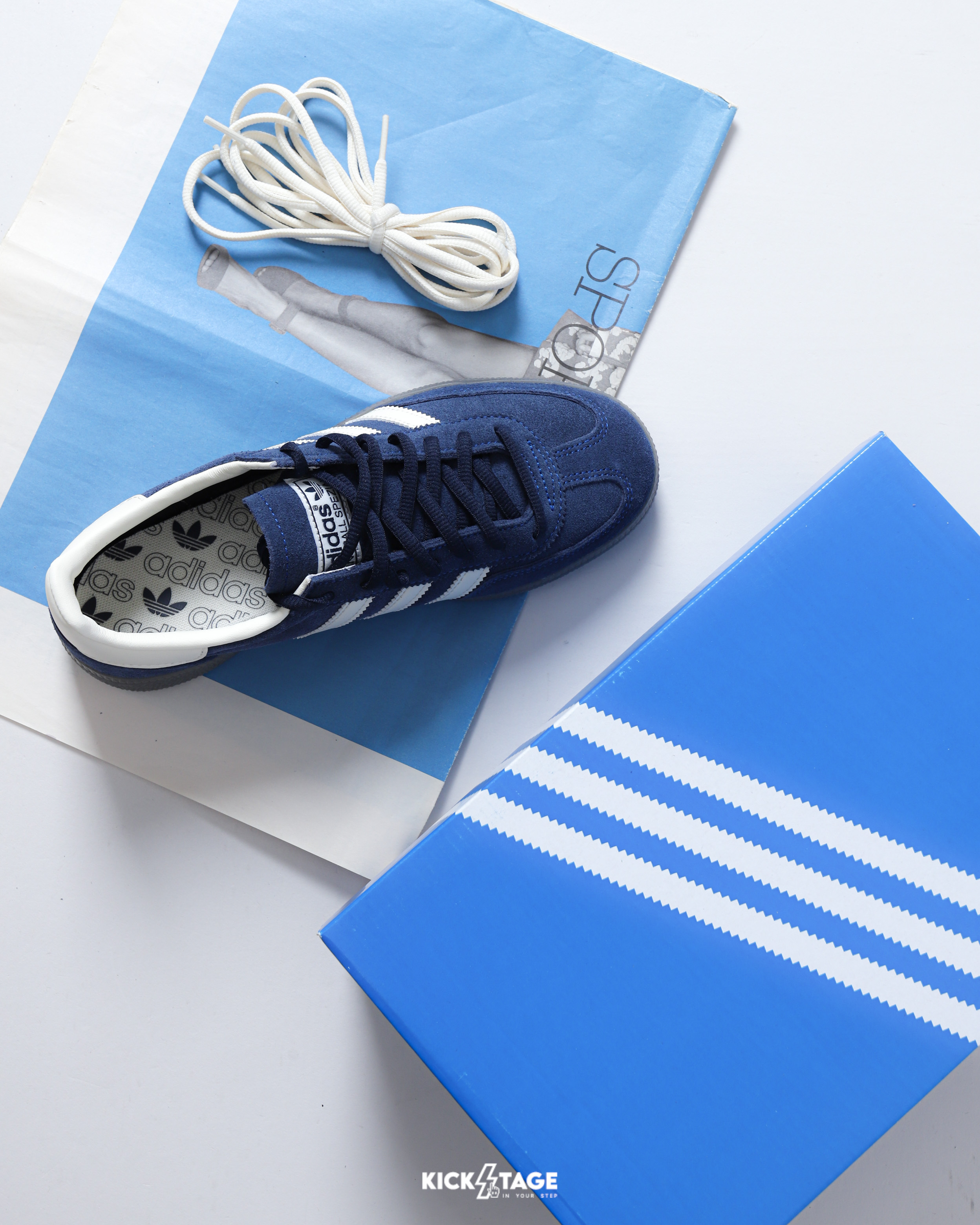 男女鞋 ADIDAS HANDBALL SPEZIAL SPORTY & RICH 平替款 靛藍色 深藍  經典 復古 麂皮 德訓鞋 休閒鞋【IF7087】