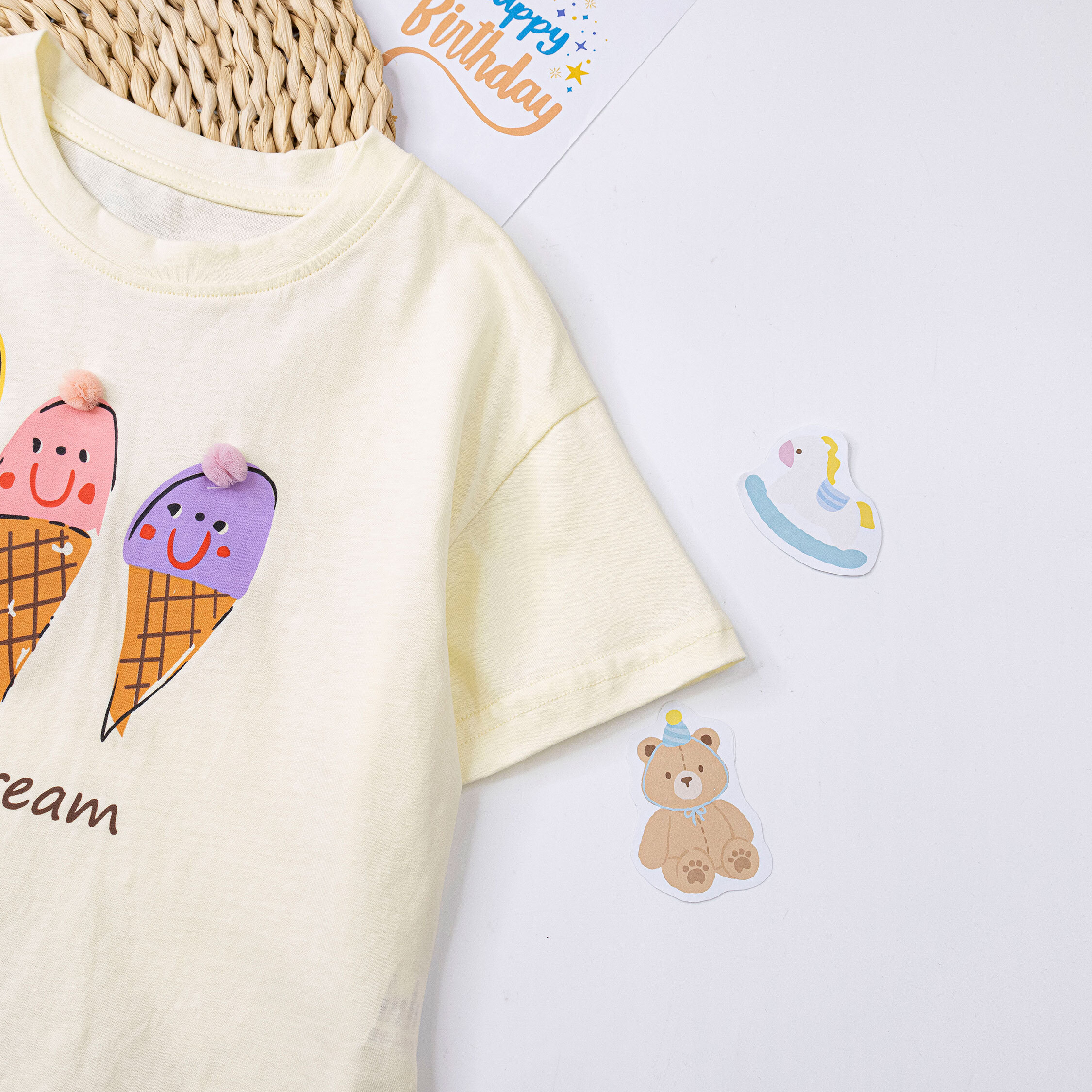 夏日甜甜冰淇淋舒適圓領上衣/短T (H50467)