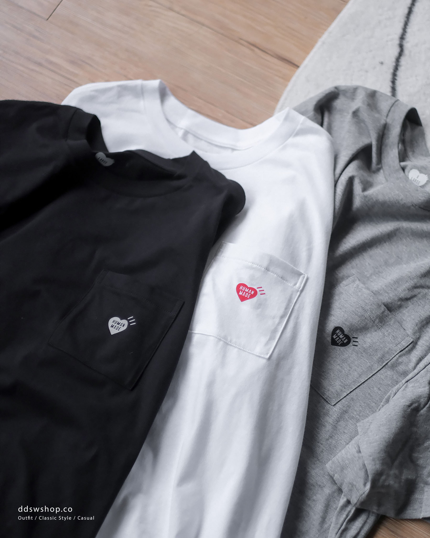 "現貨" Human Made 短袖 口袋TEE 素TEE 愛心 素T包