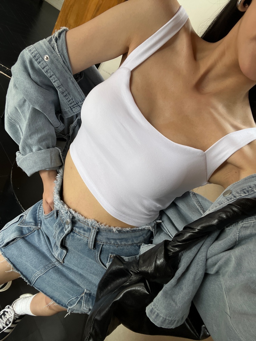 附胸墊粗肩平口背心*4色