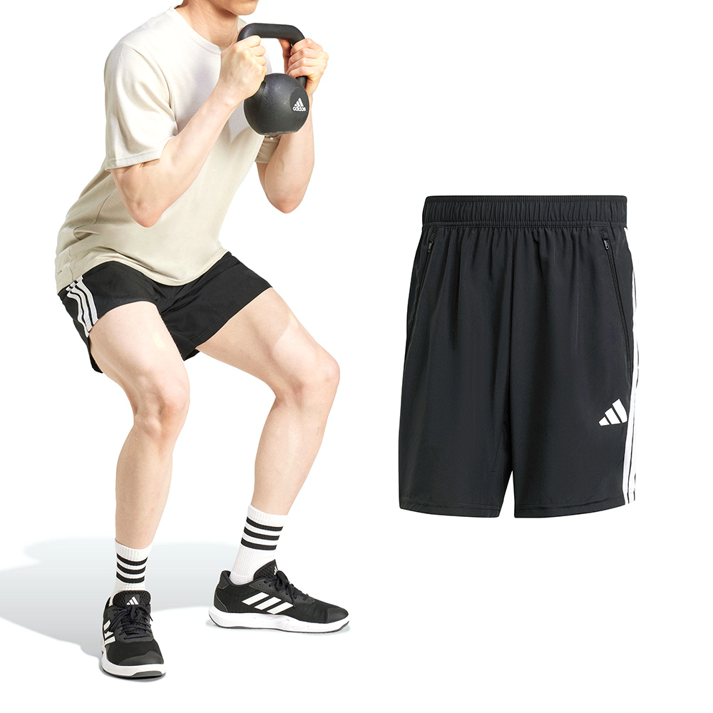 Adidas TR-ES 3S WV SH 男款 黑色 愛迪達 三葉草 拉鍊 口袋 運動 短褲 JC7718
