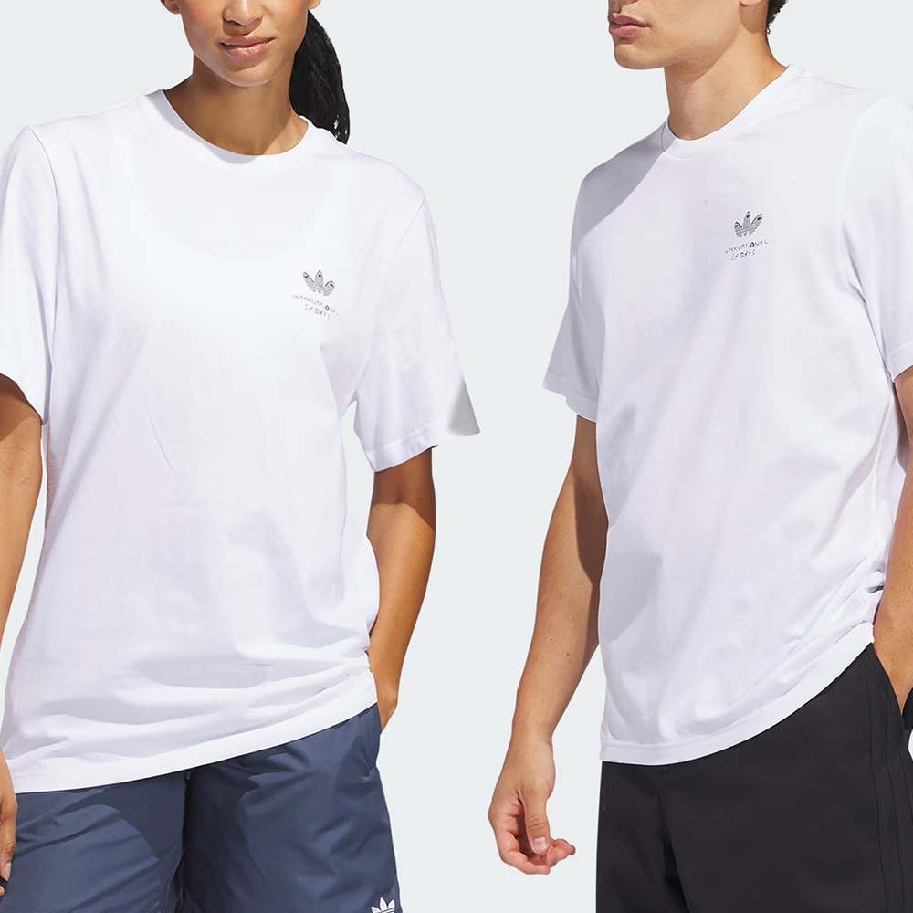 Adidas HJ Trash Tee 男款 女款 白色 愛迪達 三葉草 圓領 運動 休閒 上衣 短袖 JD2714