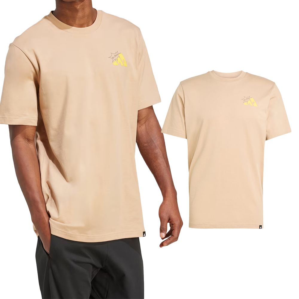 Adidas M Cheese T 男款 暖砂岩色 愛迪達 亞規 圖案 運動 休閒 T恤 上衣 短袖 JM6461