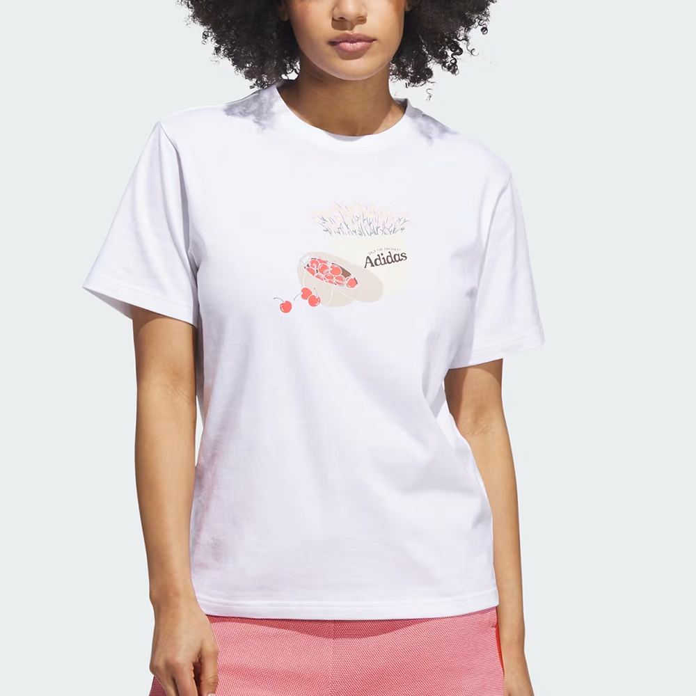 Adidas W Farmmkt T 女款 白色 愛迪達 圓領 圖案 純棉 運動 休閒 上衣 短袖 JN2543