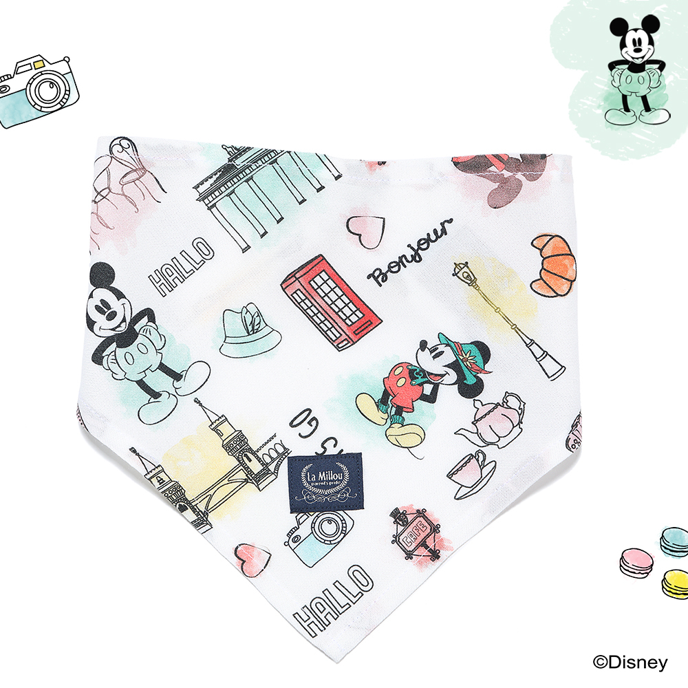 La Millou波蘭 竹纖涼感口水兜｜抗菌口水兜｜米奇系列_嚮旅行篇