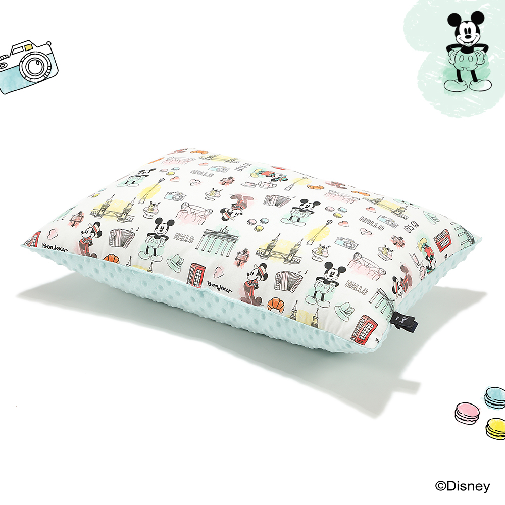 La Millou波蘭 豆豆大枕心｜米奇系列_嚮旅行篇｜粉嫩薄荷綠