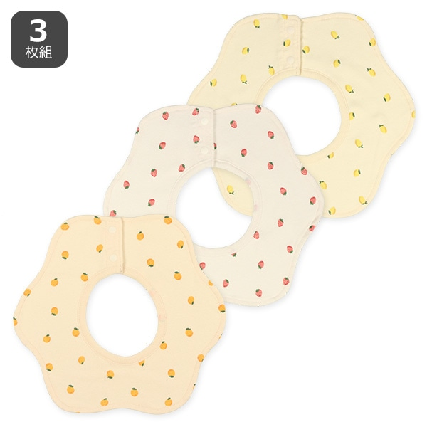 【Nishimatsuya】3-Pack 360-Degree Baby Rotating Bibs (Fruit)