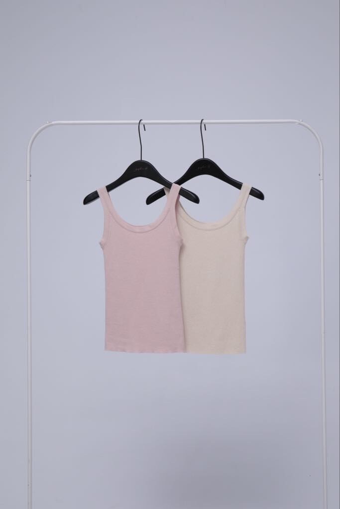 NY54 質感亞麻細坑條背心