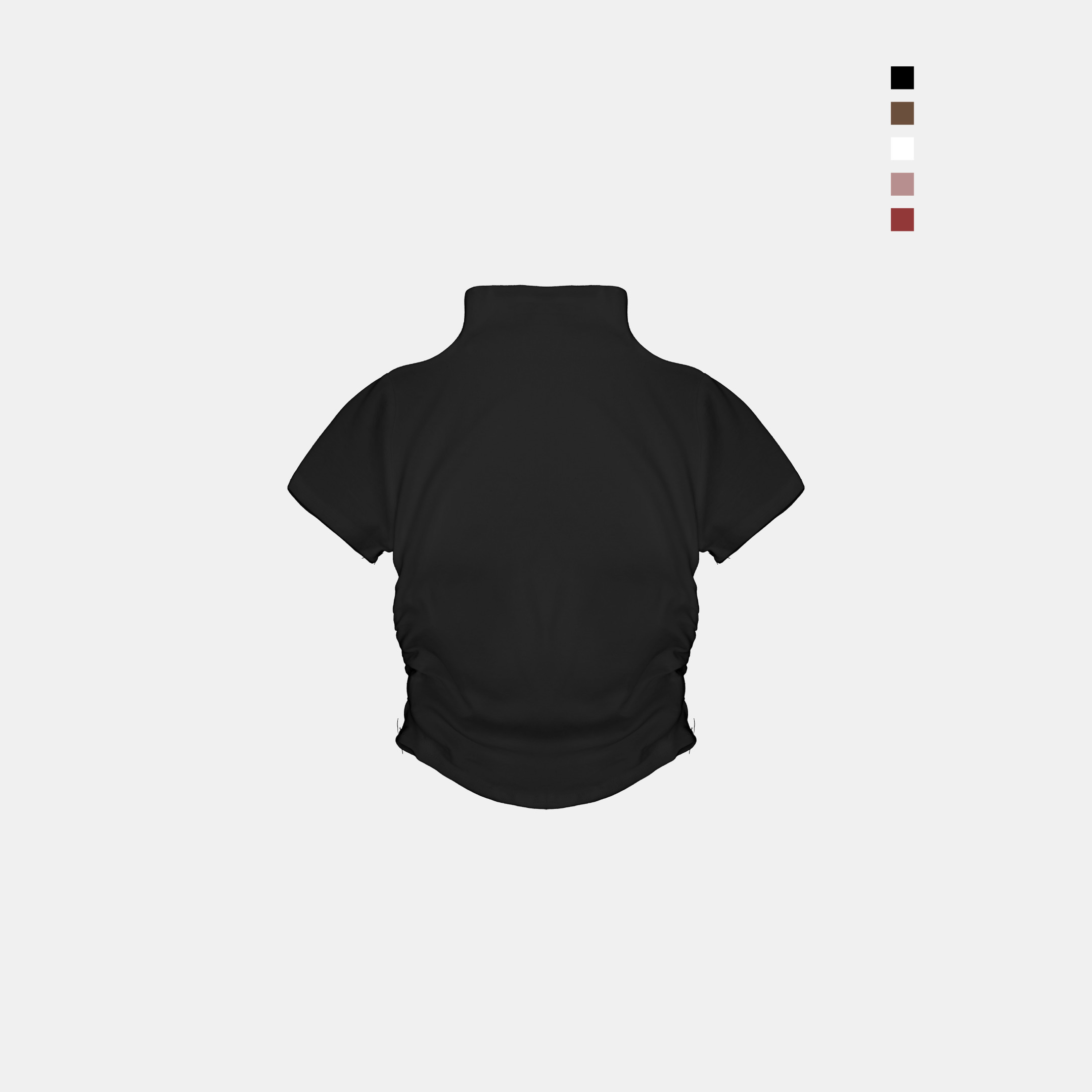 【最後現貨】SIMON MADE GC-2500 側抓皺 微高領 修身 短袖 上衣