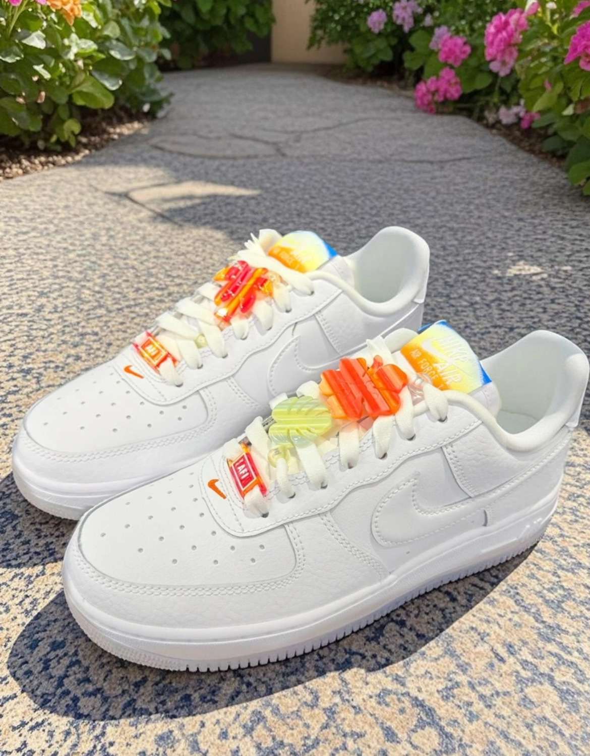 女鞋 NIKE WMNS AIR FORCE 1 '07 LX 白 夏威夷 棕梠樹 海灘 漸層 冰底 AF1 休閒鞋【IB8875-111】