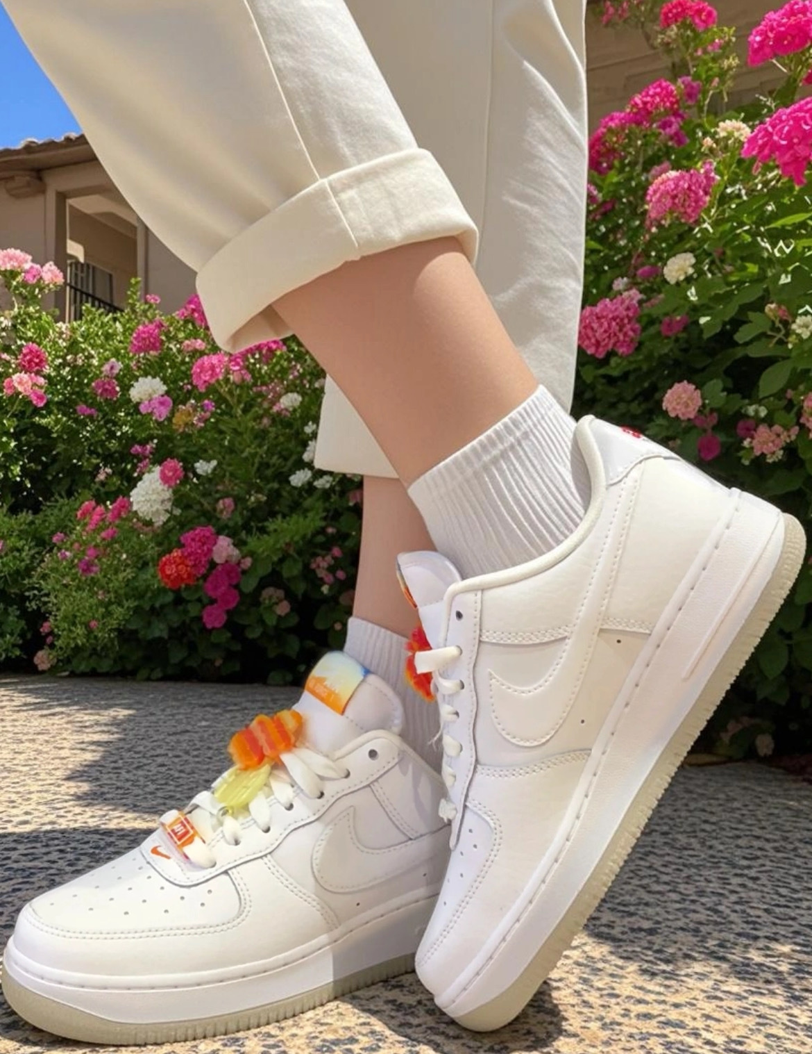 女鞋 NIKE WMNS AIR FORCE 1 '07 LX 白 夏威夷 棕梠樹 海灘 漸層 冰底 AF1 休閒鞋【IB8875-111】