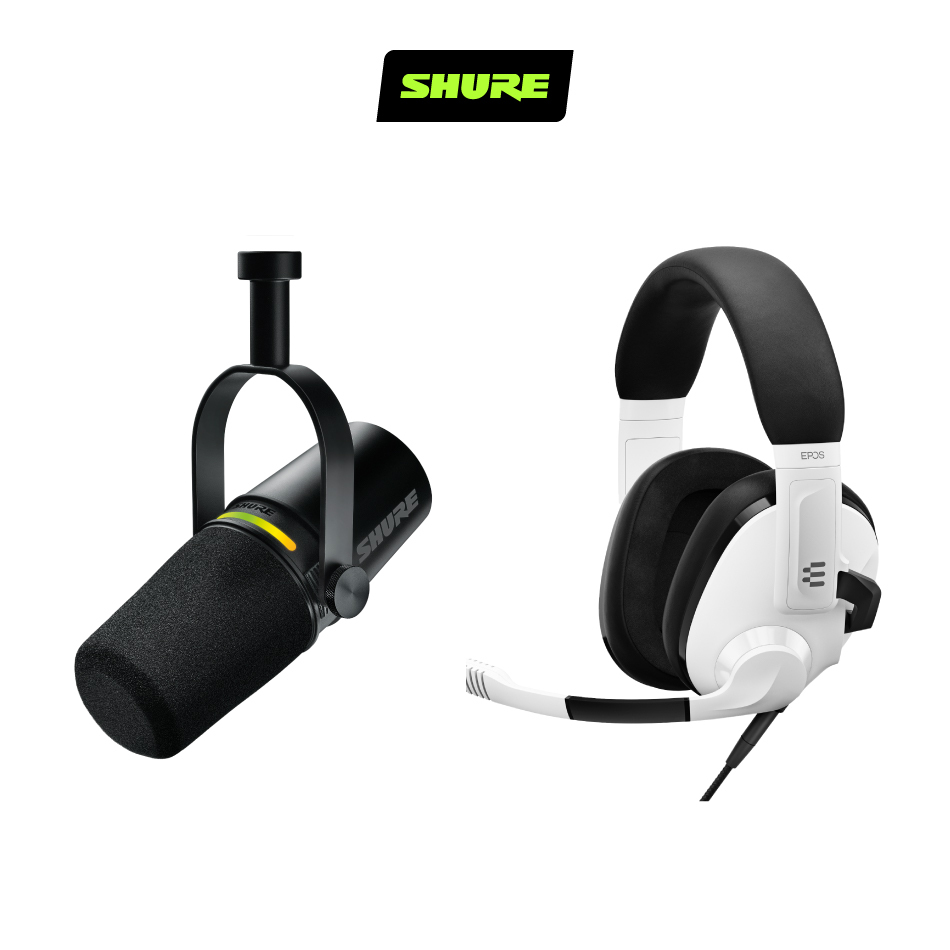 SHURE MV7+直播麥克風 + EPOS H3電競耳機 組合包