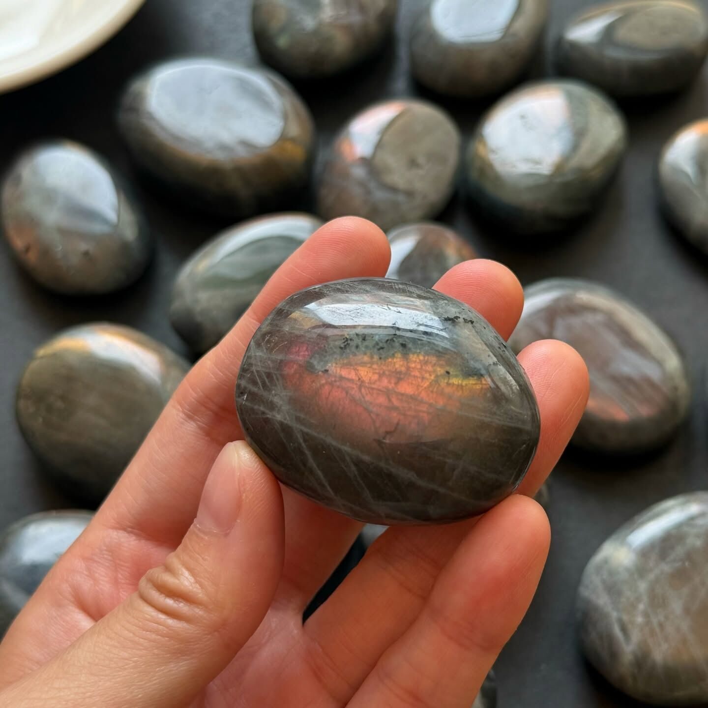 [原石] 粉紅光、橘光、紫光拉長石