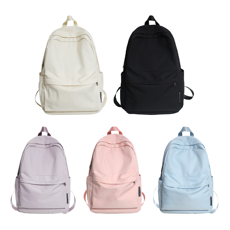 素色雙肩後背包