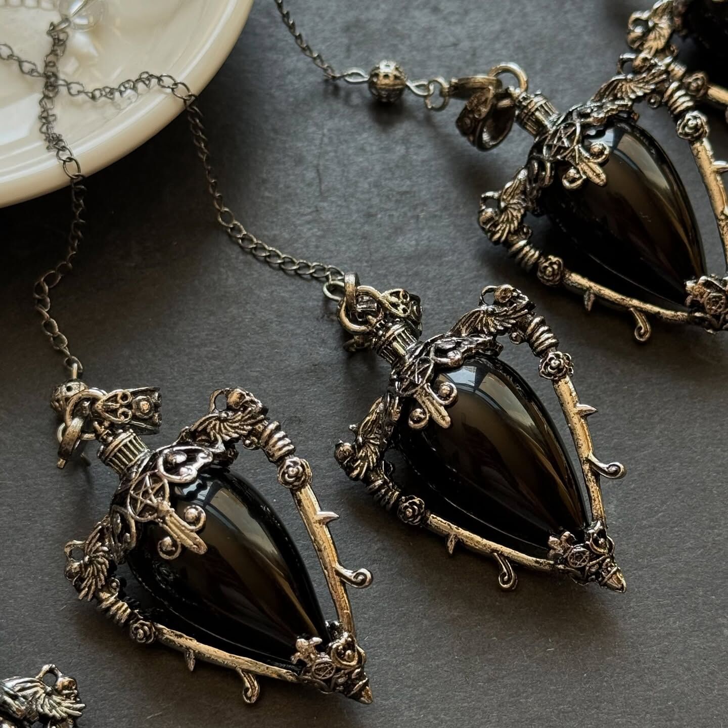 [原石] 黑曜石 水晶靈擺（也可以作為項鍊）