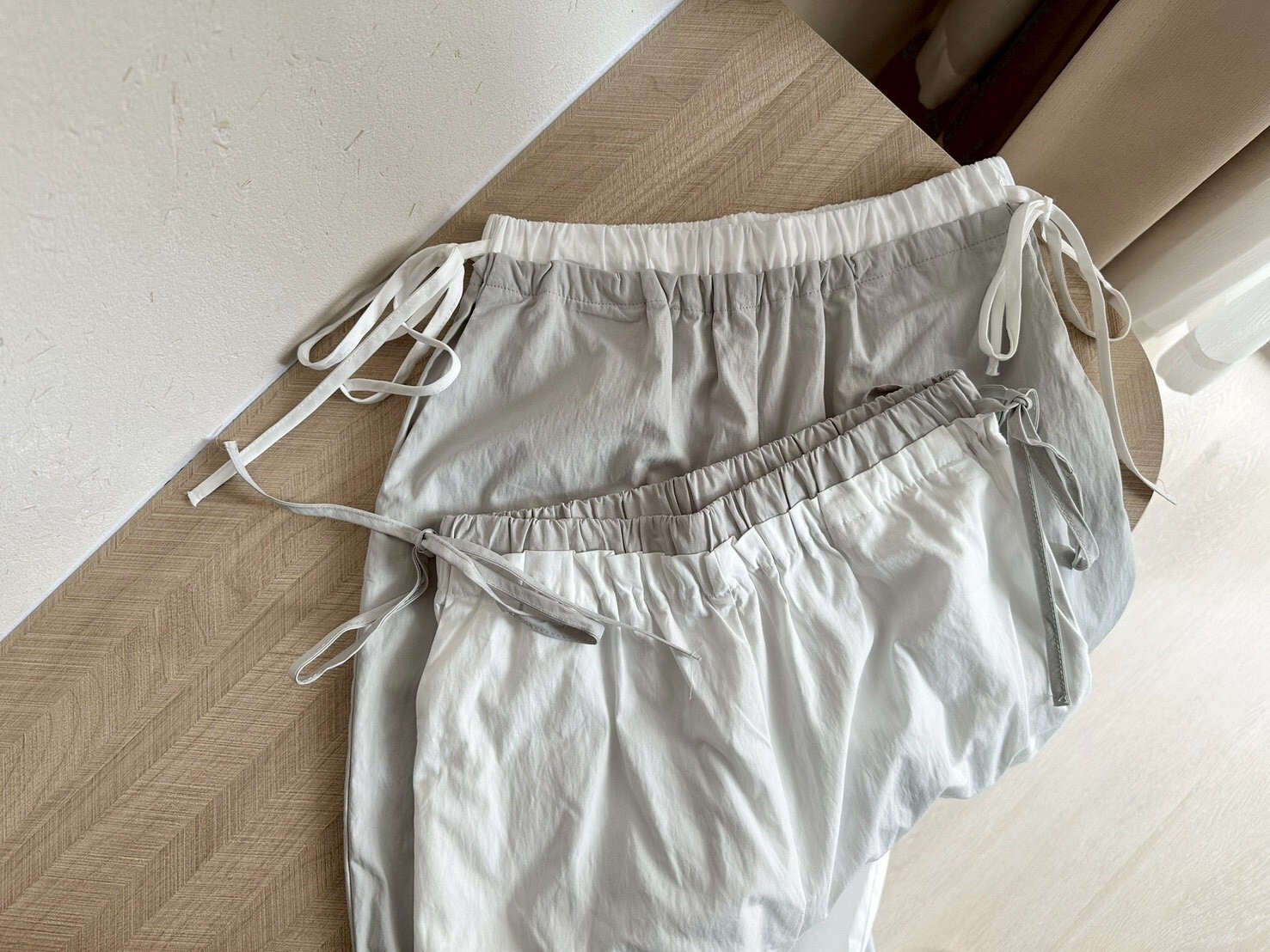 刷刷布拼接直筒褲 5096