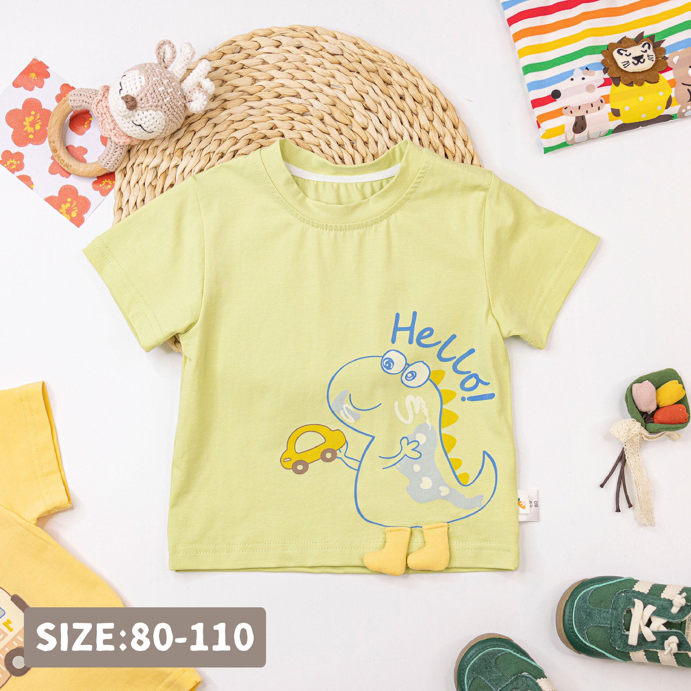 恐龍玩車車立體腳丫上衣 (H50420)