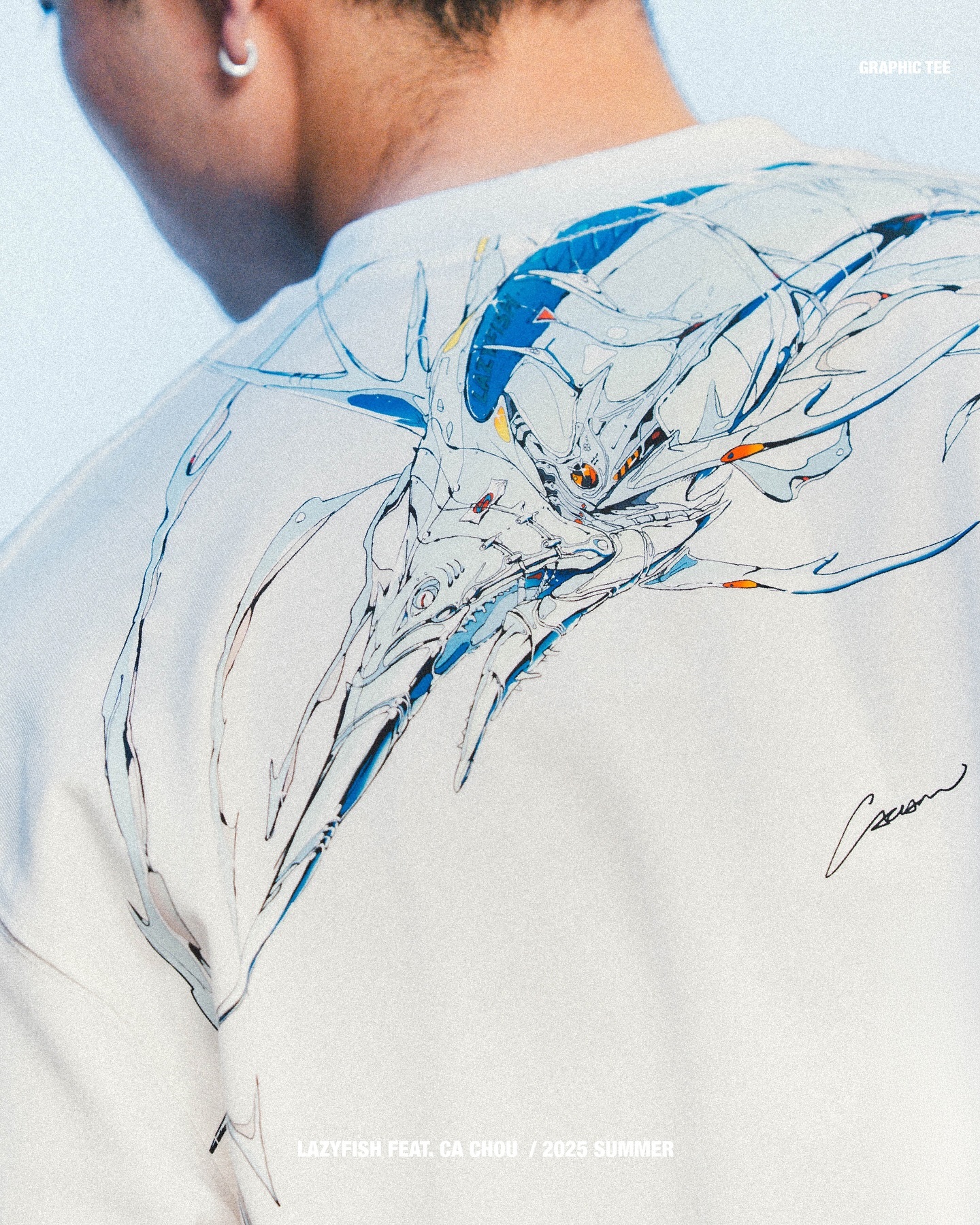 ※【LAZYFISH® x CA CHOU】GRAPHIC TEE – White(售完停產)