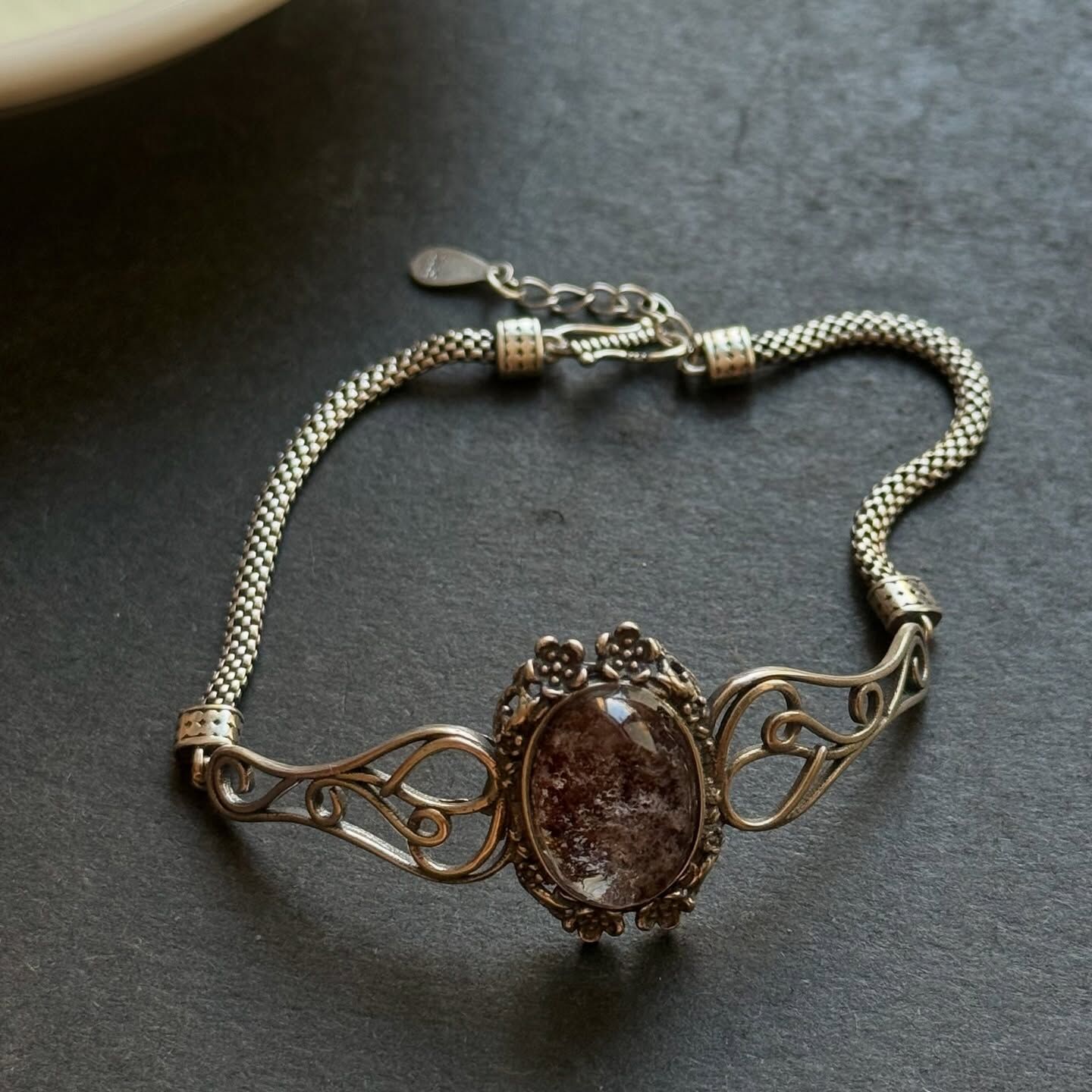 [原石] 幽靈水晶 925銀手環 水晶手環 水晶手鏈