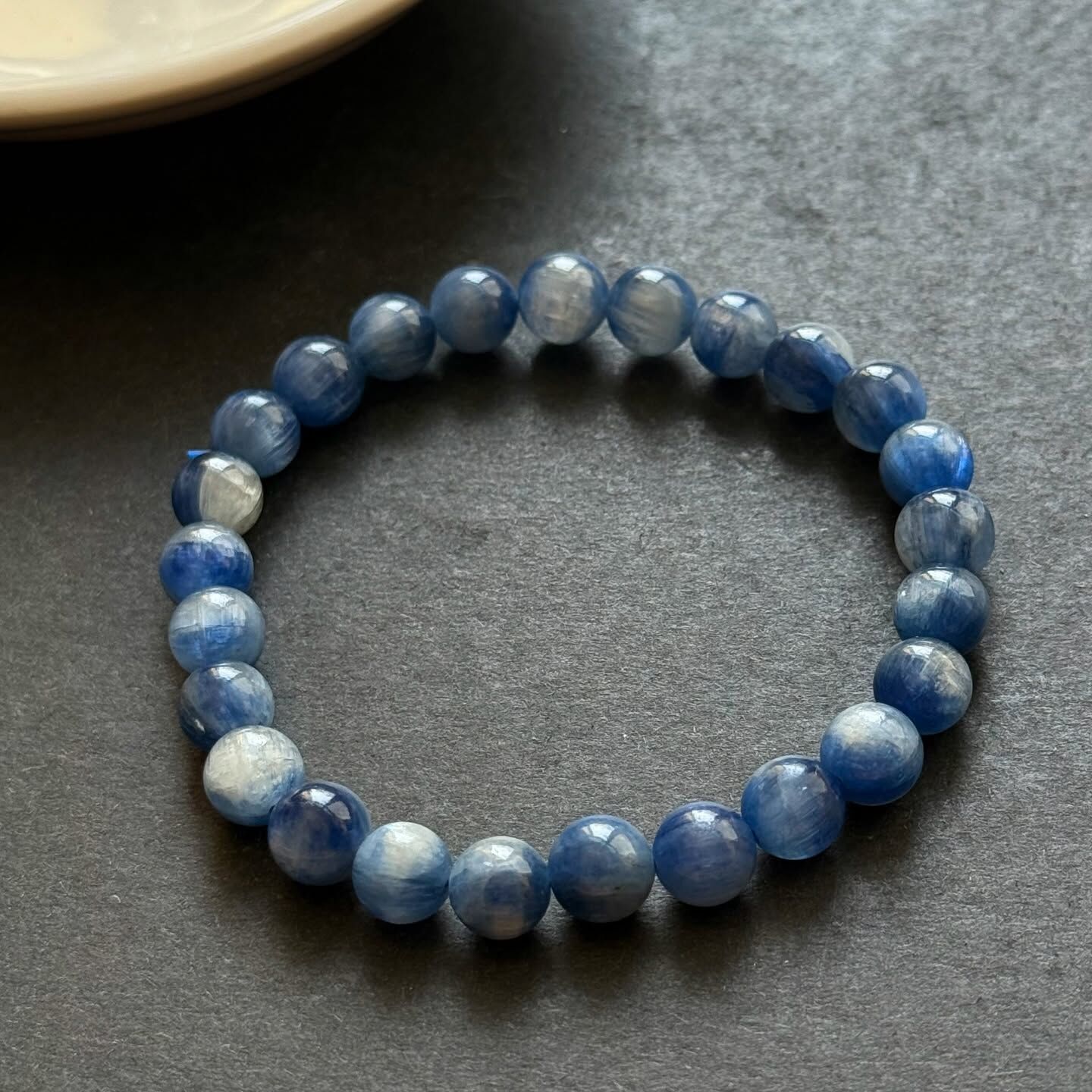 [原石] 天然藍晶石 貓眼效應 水晶手串