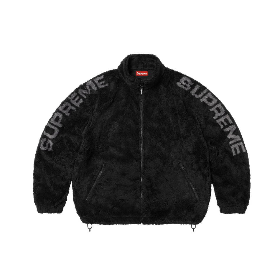 -(B4d02)-SUPREME SHOULDER LOGO FLEECE JACKET 搖粒絨 肩膀字體 外套 黑色/深藍/紅色/綠色-SS25J28