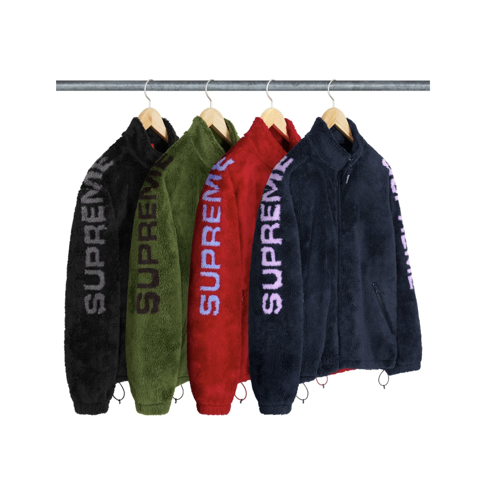 -(B4d02)-SUPREME SHOULDER LOGO FLEECE JACKET 搖粒絨 肩膀字體 外套 黑色/深藍/紅色/綠色-SS25J28