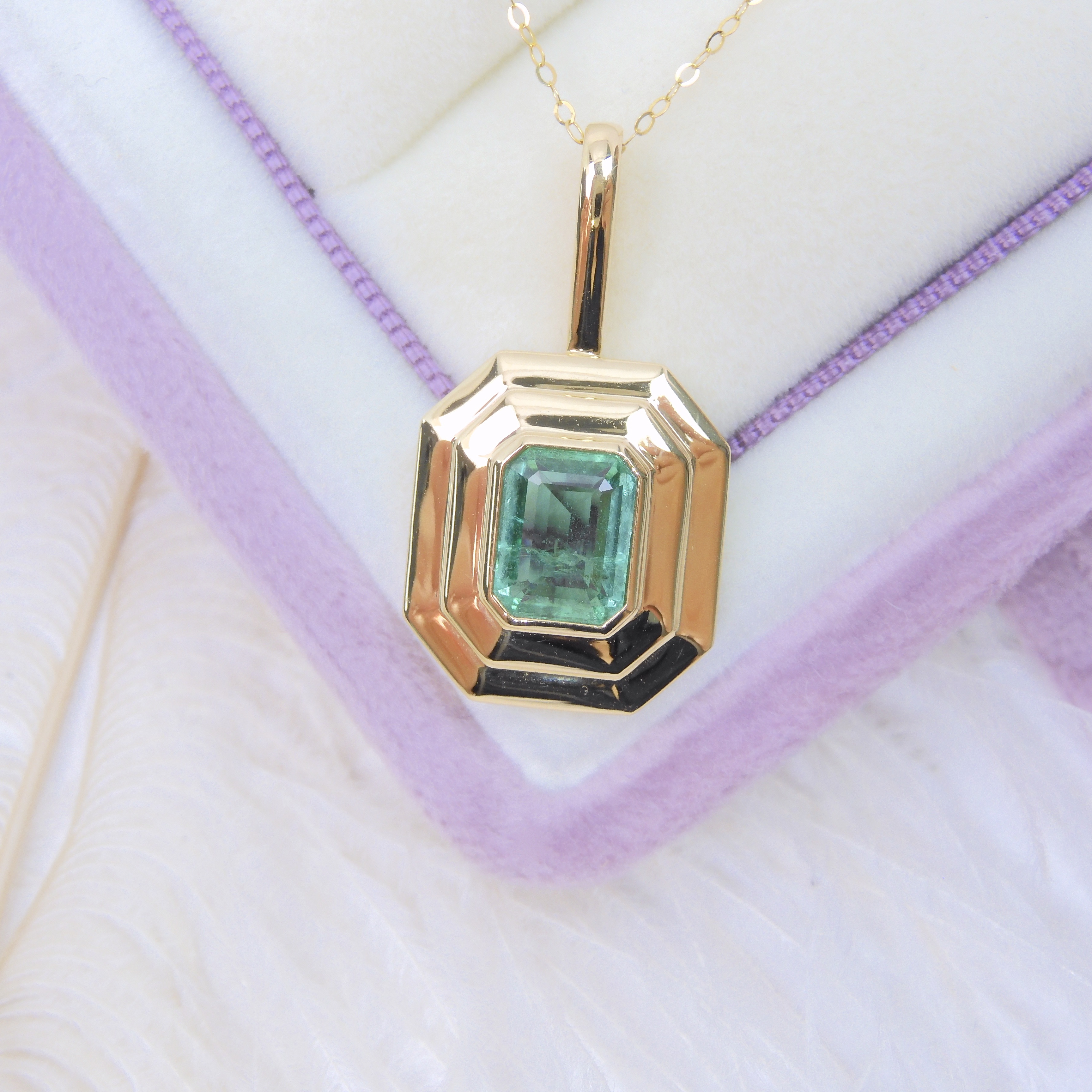 訂製 18K金 1.68ct 綠寶石項鏈