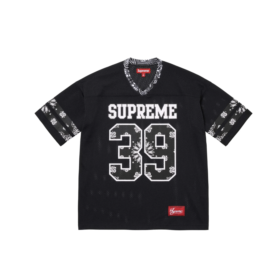 SUPREME BANDANA FOOTBALL  JERSEY 變形蟲 足球 球衣 黑色/白色/藍色-SS25KN94