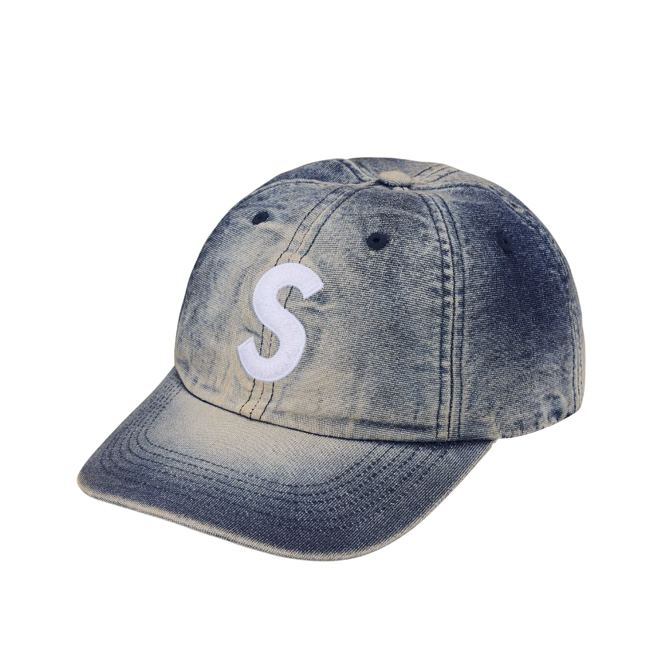 -(B06)-SUPREME CORDURA DENIM S LOGO 6-PANEL 抗撕裂材質 六分割帽 黑色/單寧/紫色/咖啡/綠色/黃色-SS25H90