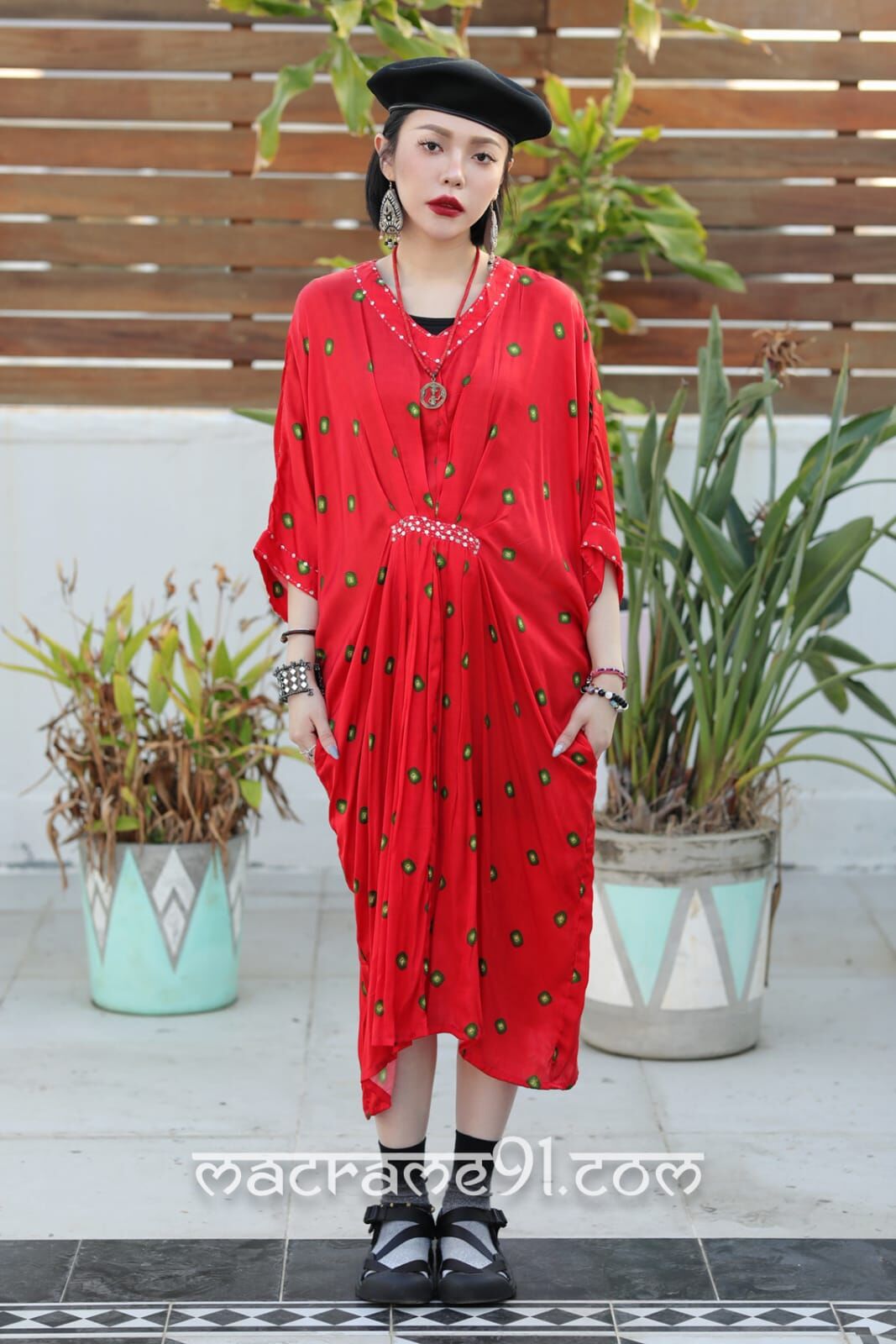 Macrame 連身裙 - M3047S (紅色)