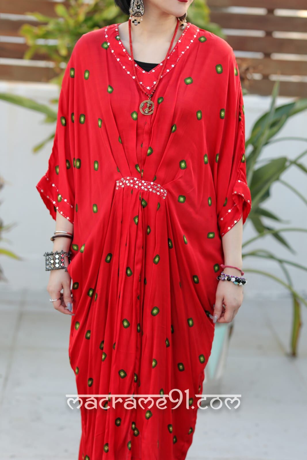 Macrame 連身裙 - M3047S (紅色)