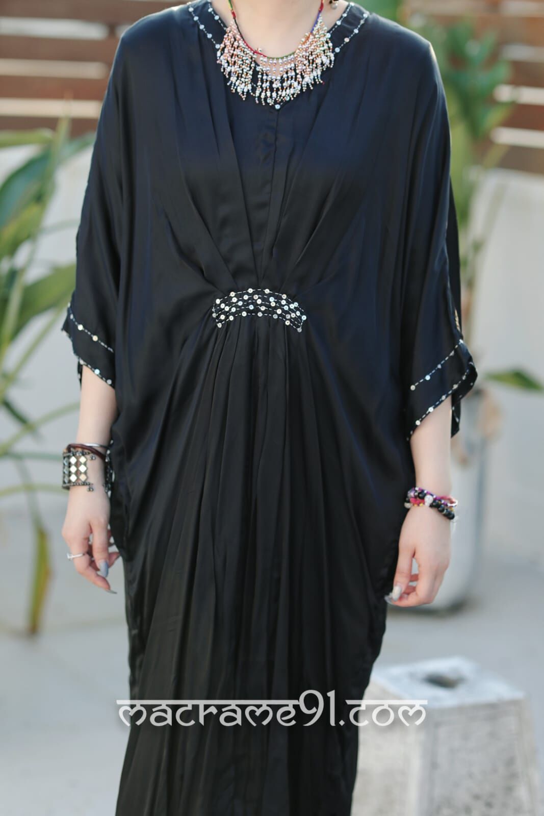 Macrame 連身裙 - M3047P (黑色)