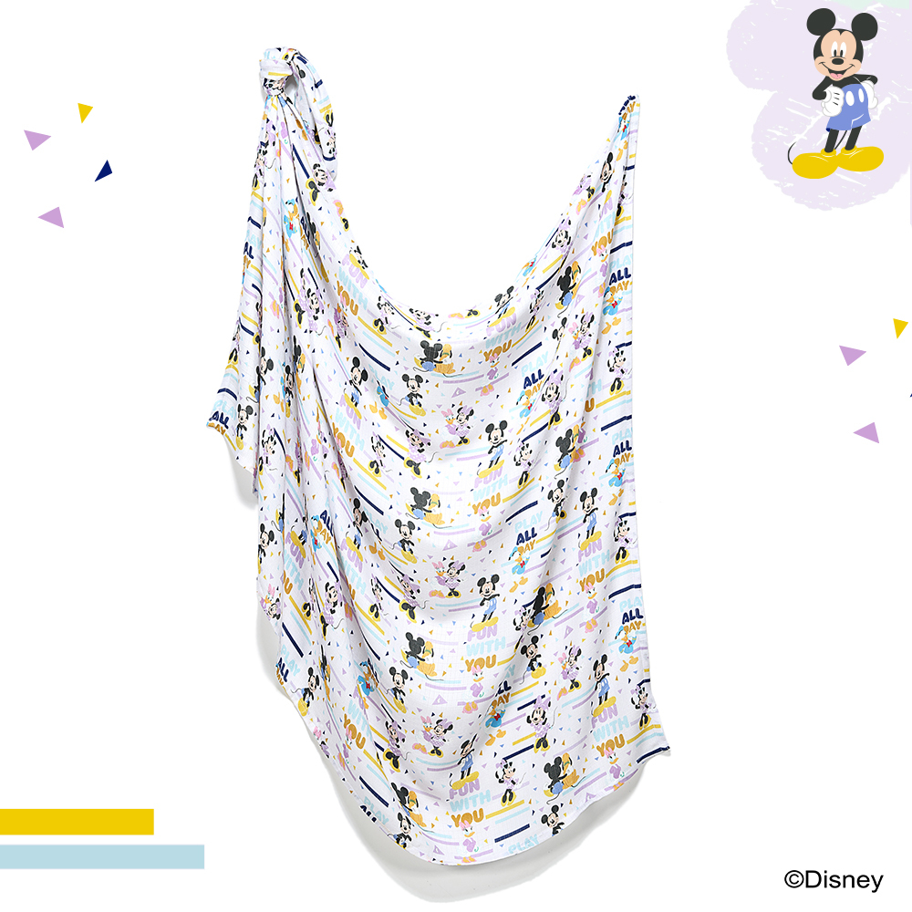 La Millou波蘭 Bamboo Muslin 100%竹纖銀離子紗布巾加大(115x140cm)｜米奇系列_嚮一起篇