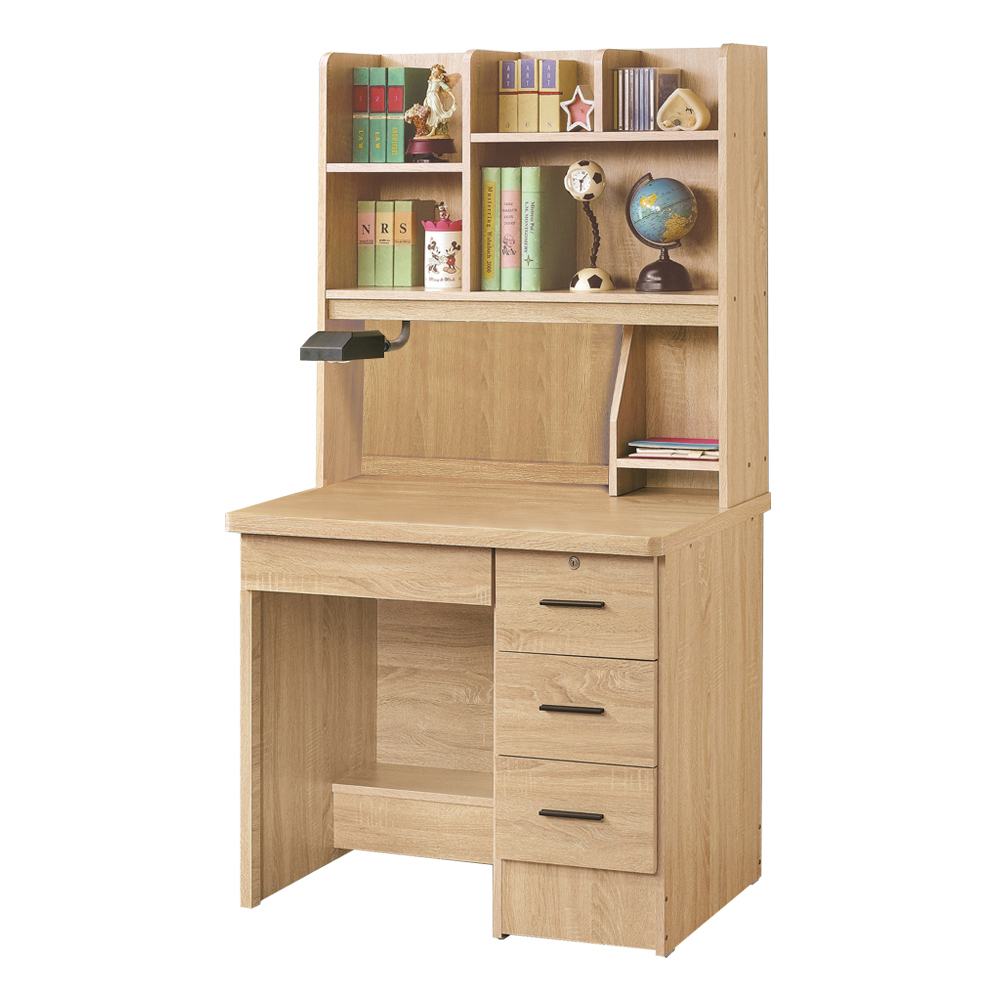 羅比3尺四抽書架書桌組/兒童學習書桌/學生書桌/工作桌(上座+下座-三色可選)