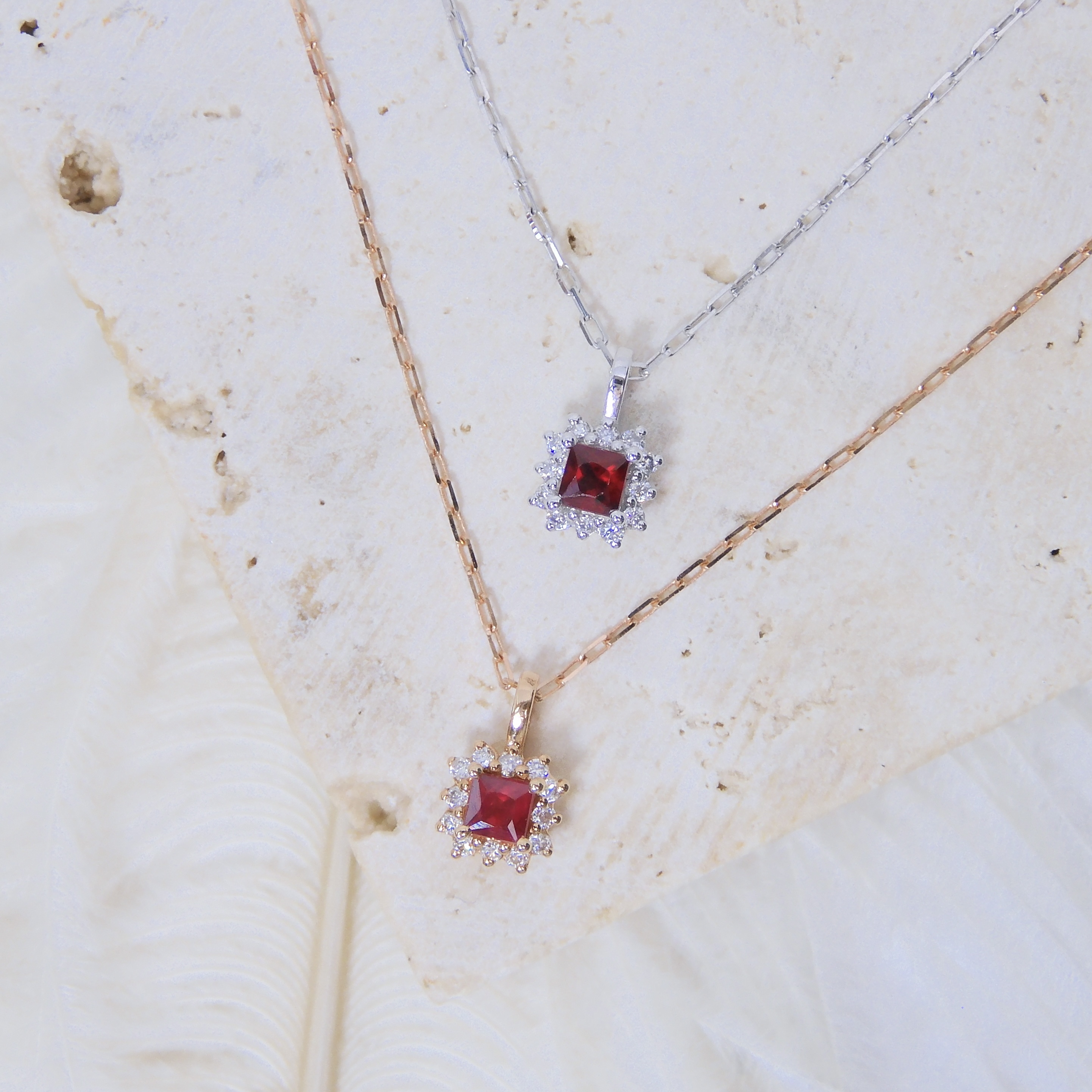 18K金 0.09 - 0.1ct 紅寶石項鏈