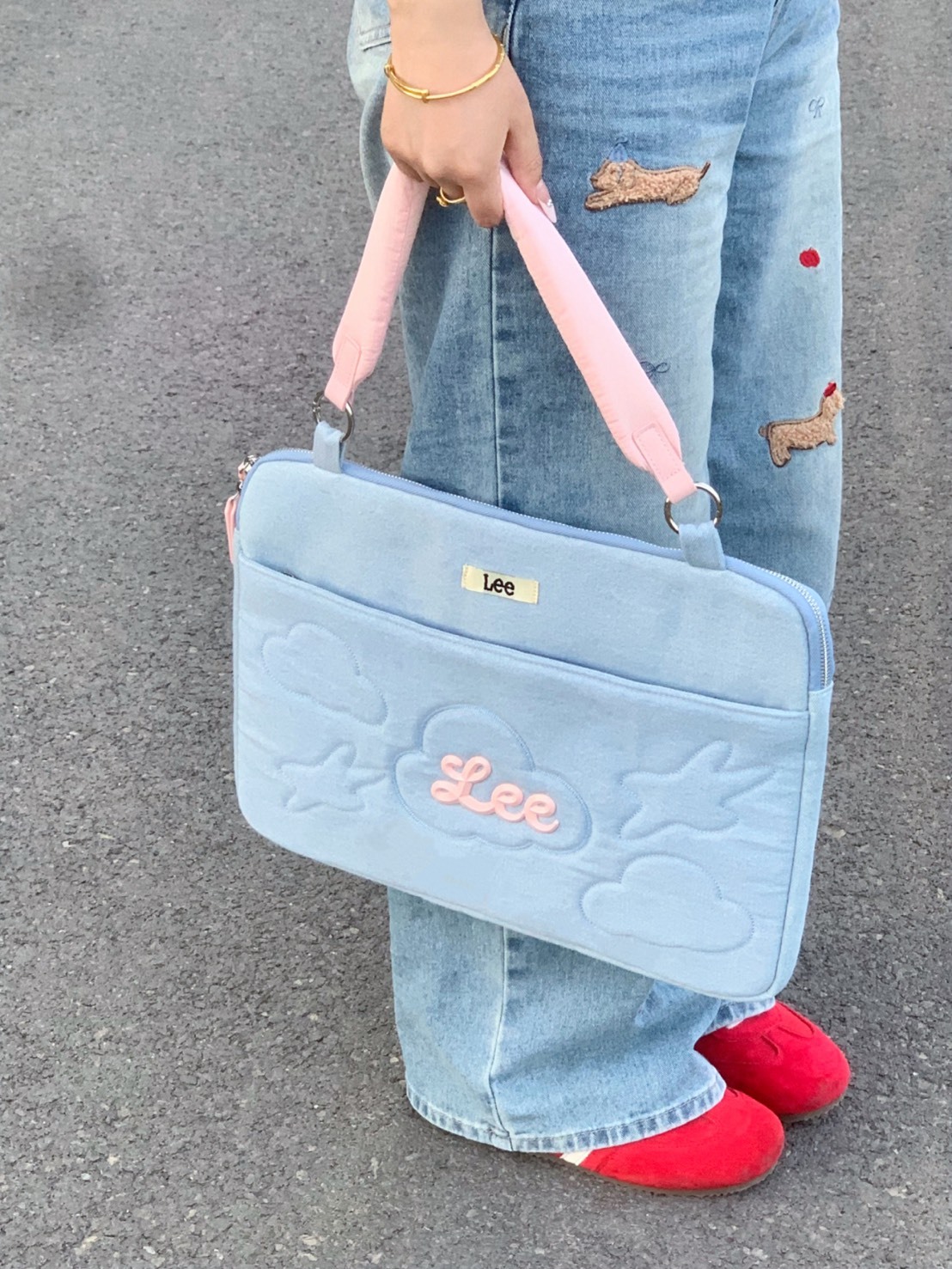 LEE 寶寶藍粉筆電包