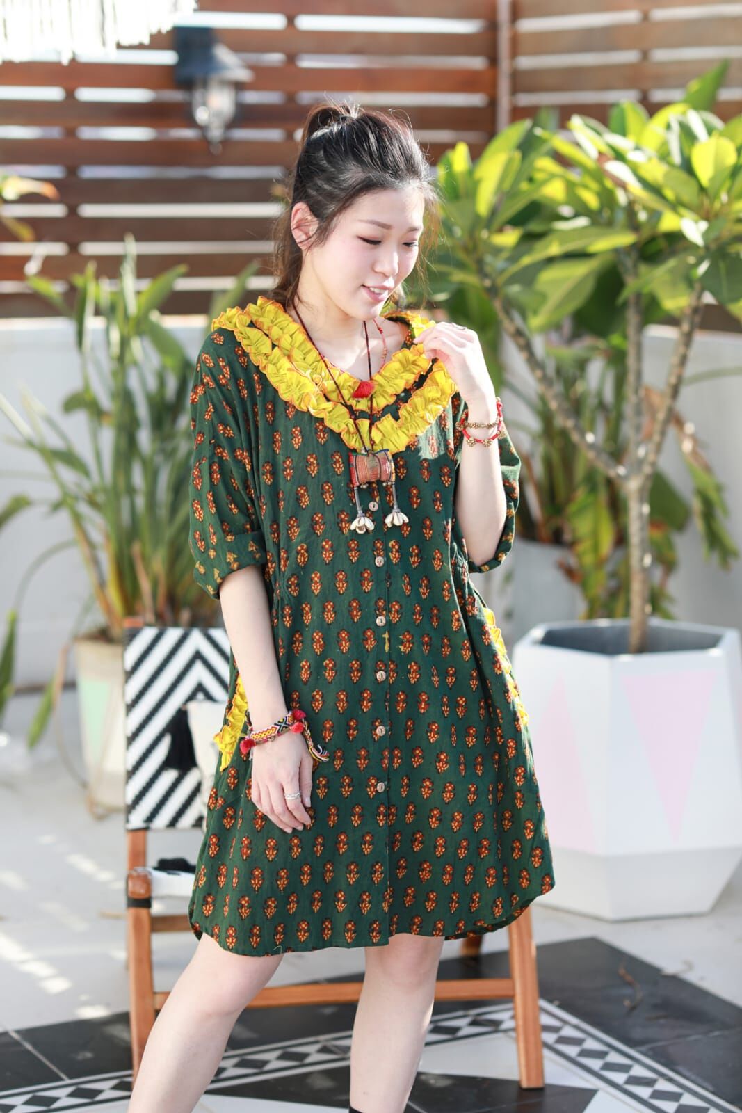 Macrame 連身裙 - M2594BP (綠色)