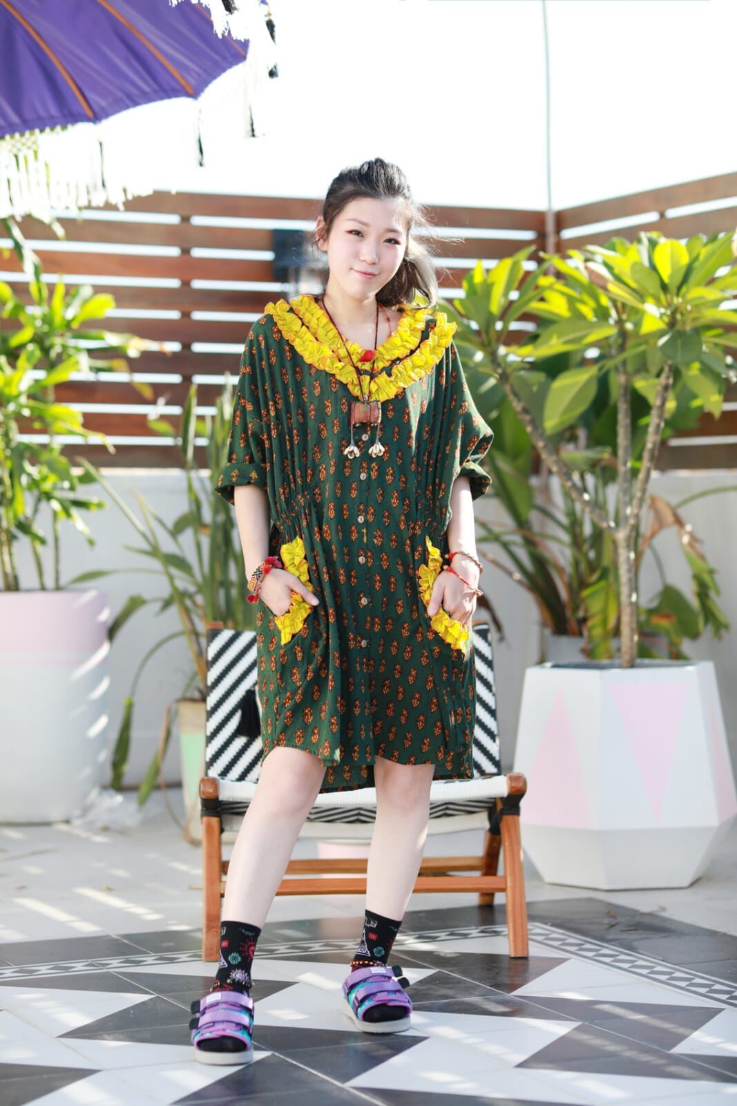 Macrame 連身裙 - M2594BP (綠色)