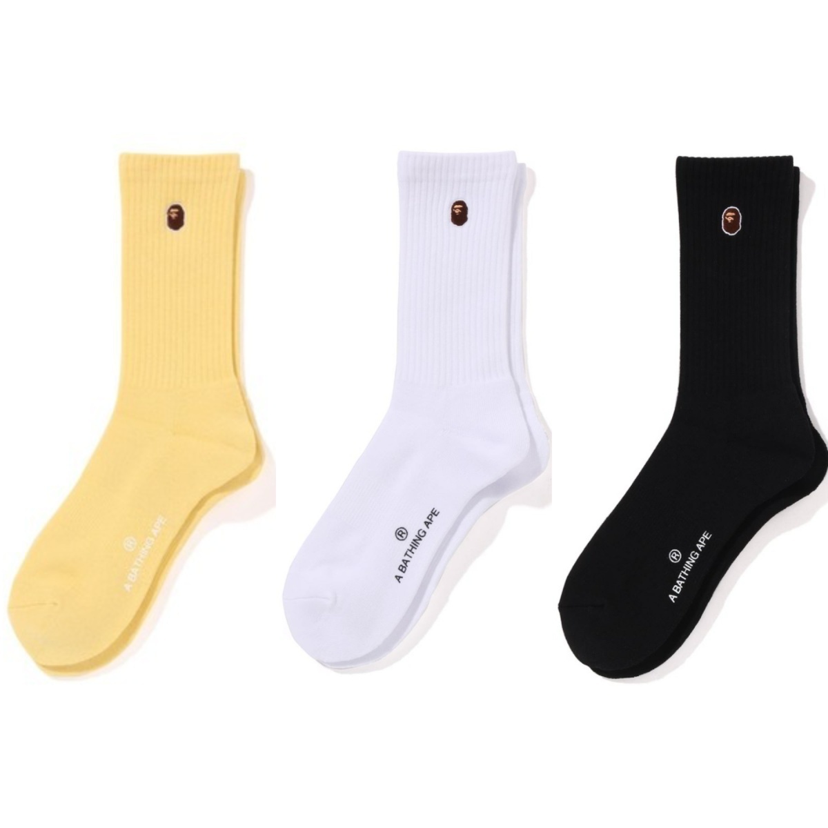 預購┃A BATHING APE BAPE ONE POINT SOCKS 刺繡 猿人頭 襪子