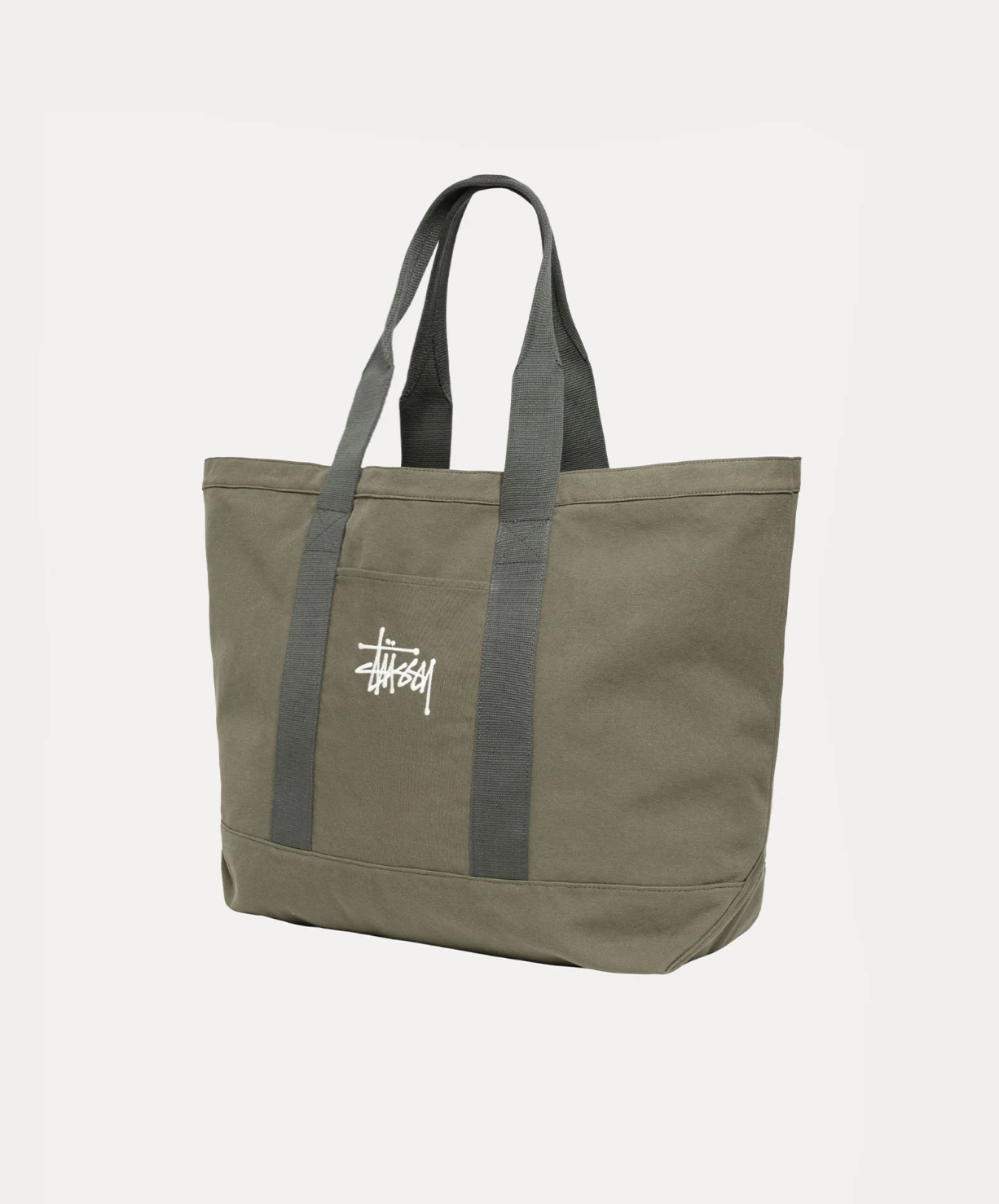 Stussy Canvas Extra Large Tote Bag- Green