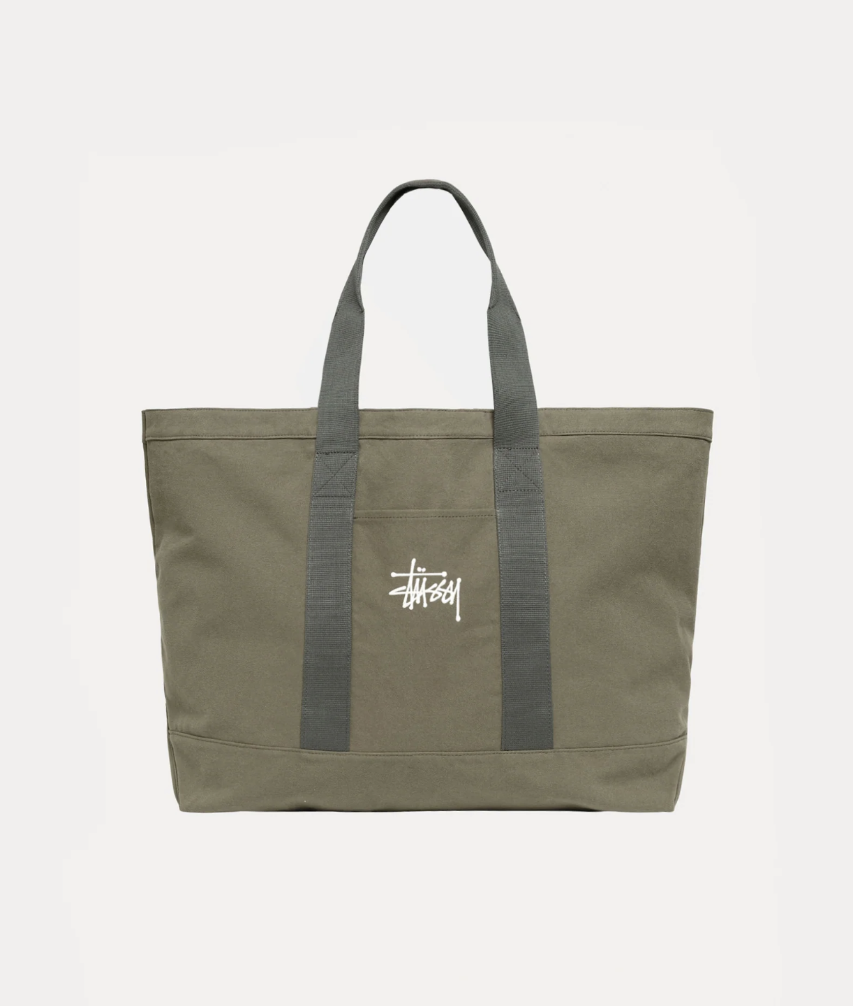 Stussy Canvas Extra Large Tote Bag- Green