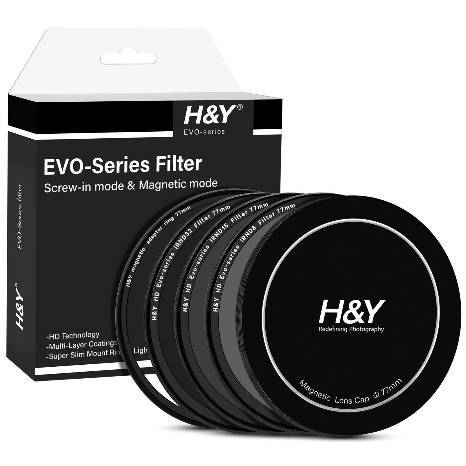 H&Y HD EVO系列 磁吸減光鏡套組 ND8/ND16/ND32