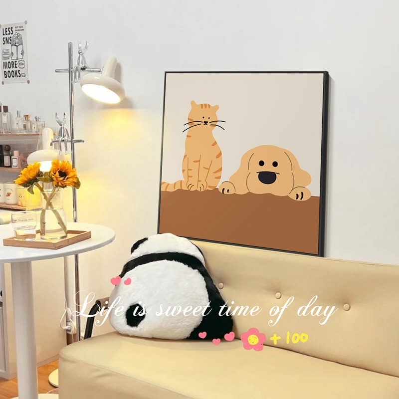 《06113》橘貓與大黃狗狗裝飾畫