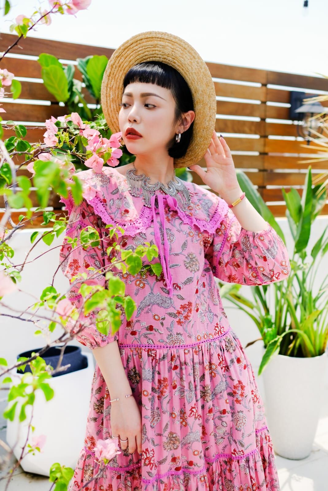 Macrame 連身裙 - M2591C (粉色)