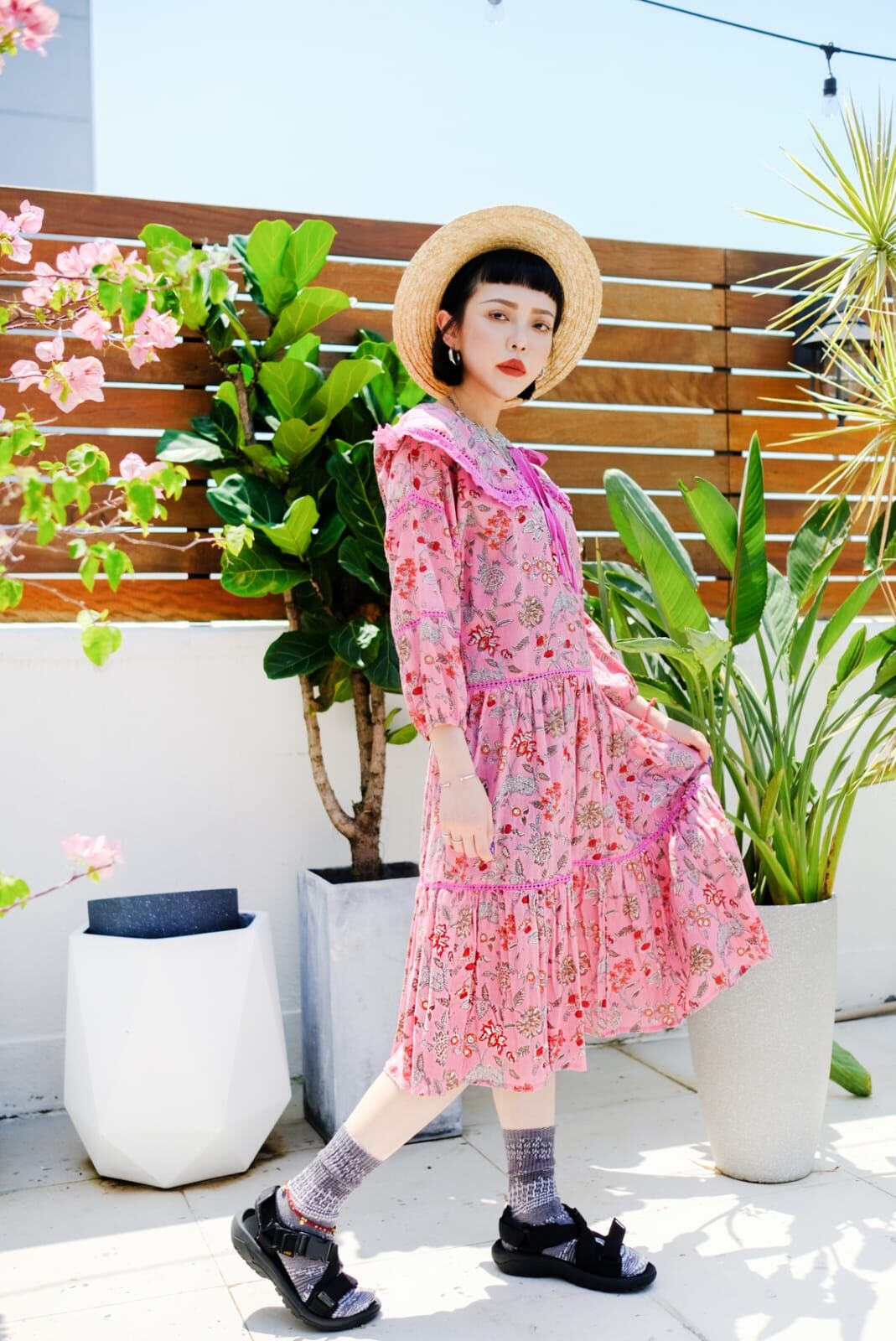 Macrame 連身裙 - M2591C (粉色)