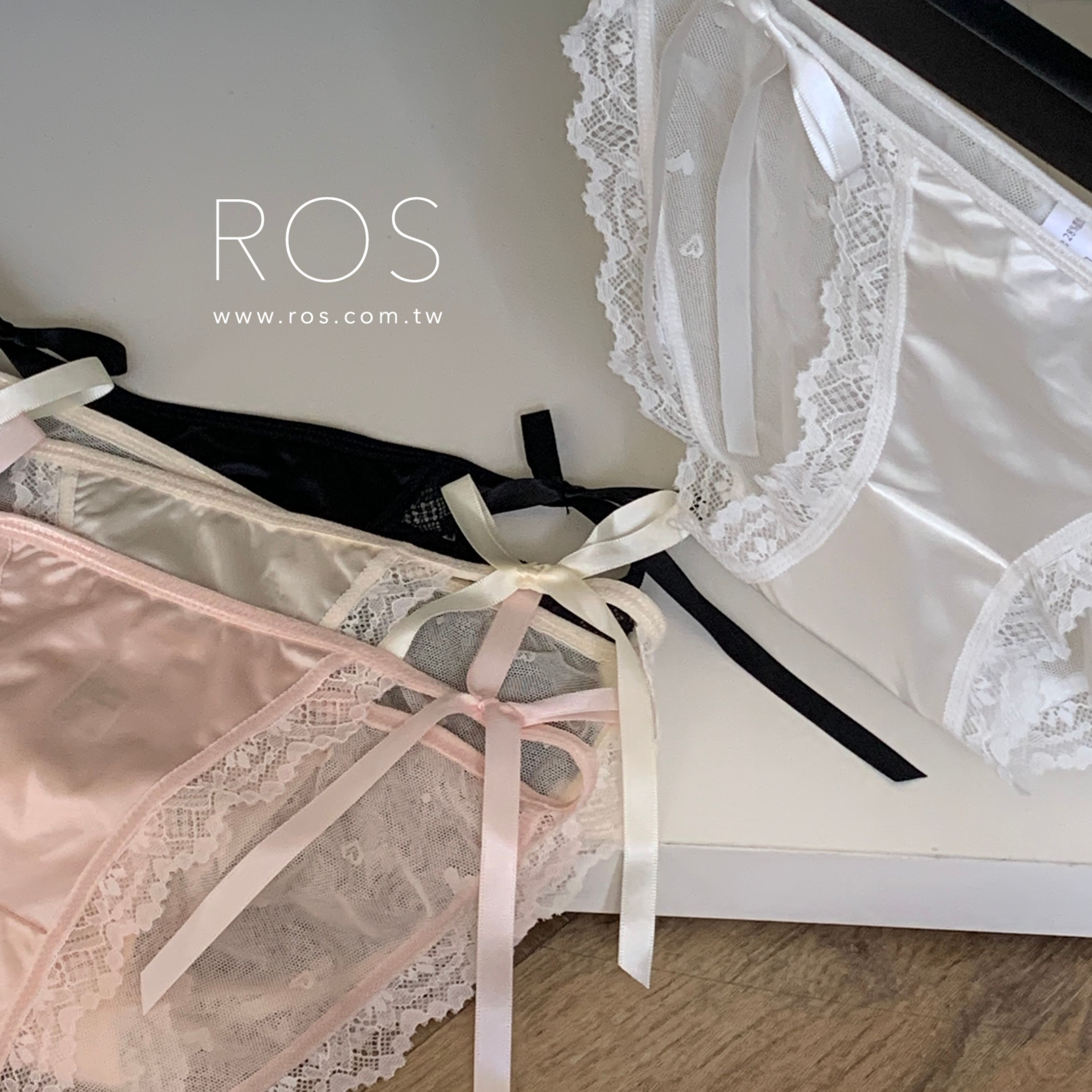 緞面蕾絲蝴蝶結 (4colors)