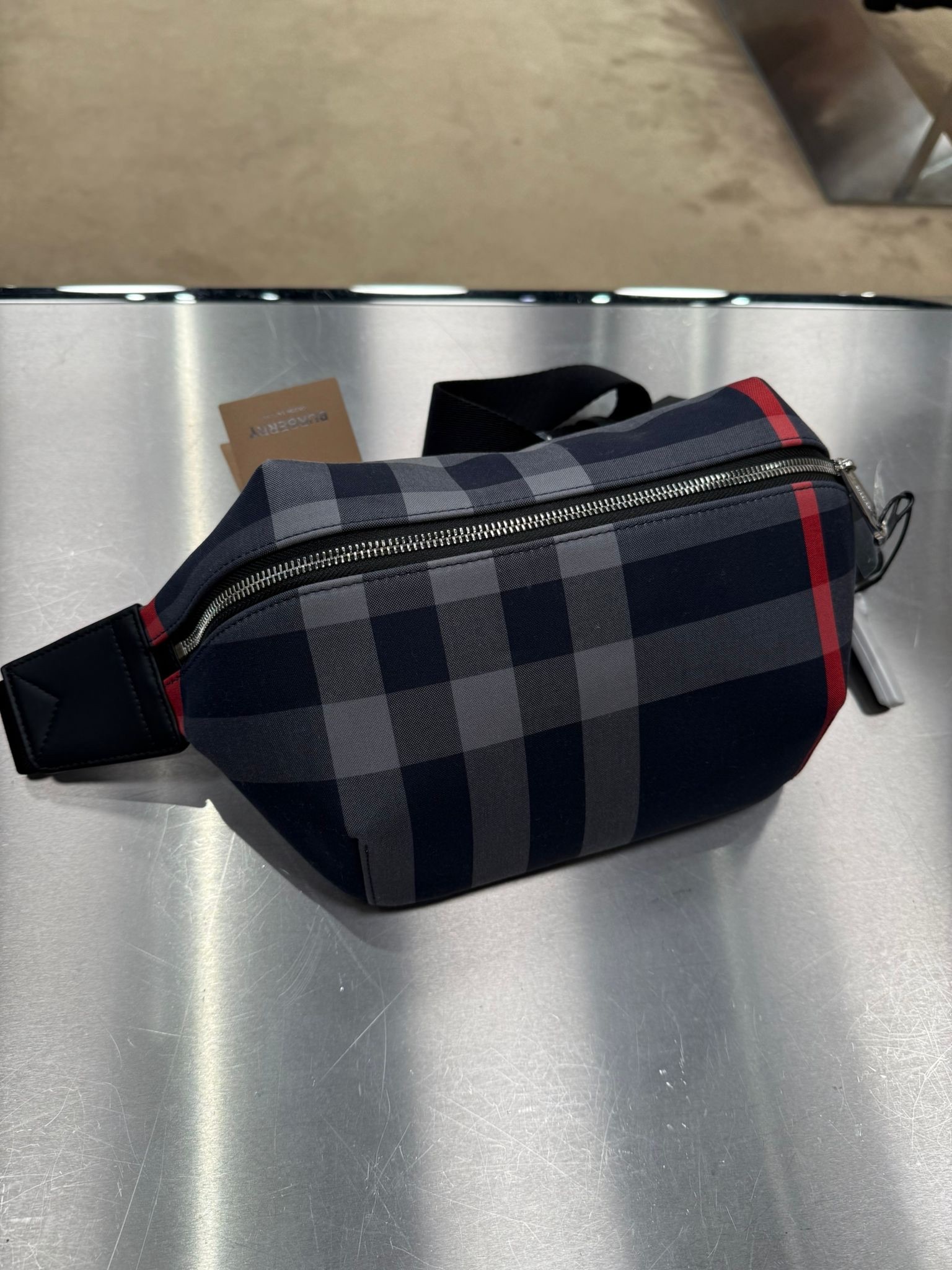 Burberry MD Sonny Check Belt bag Navy Grey