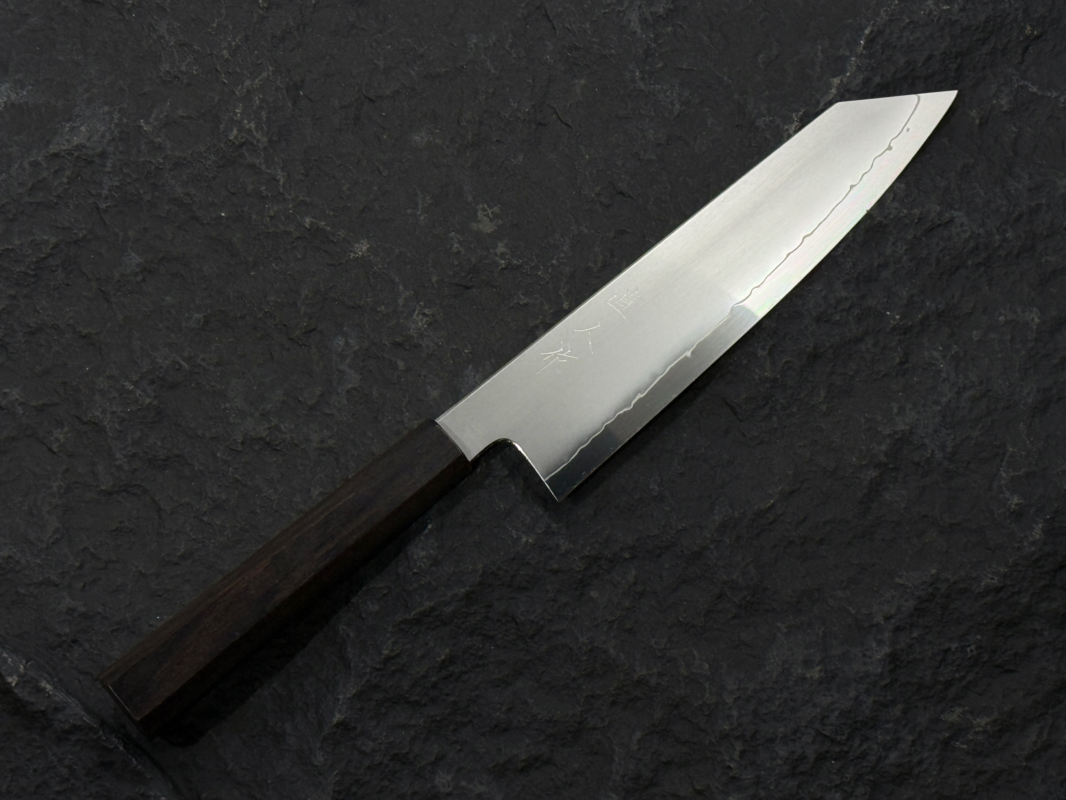 直人作 SG-2 粉末鋼 総霞仕上 切付牛刀 黑檀柄